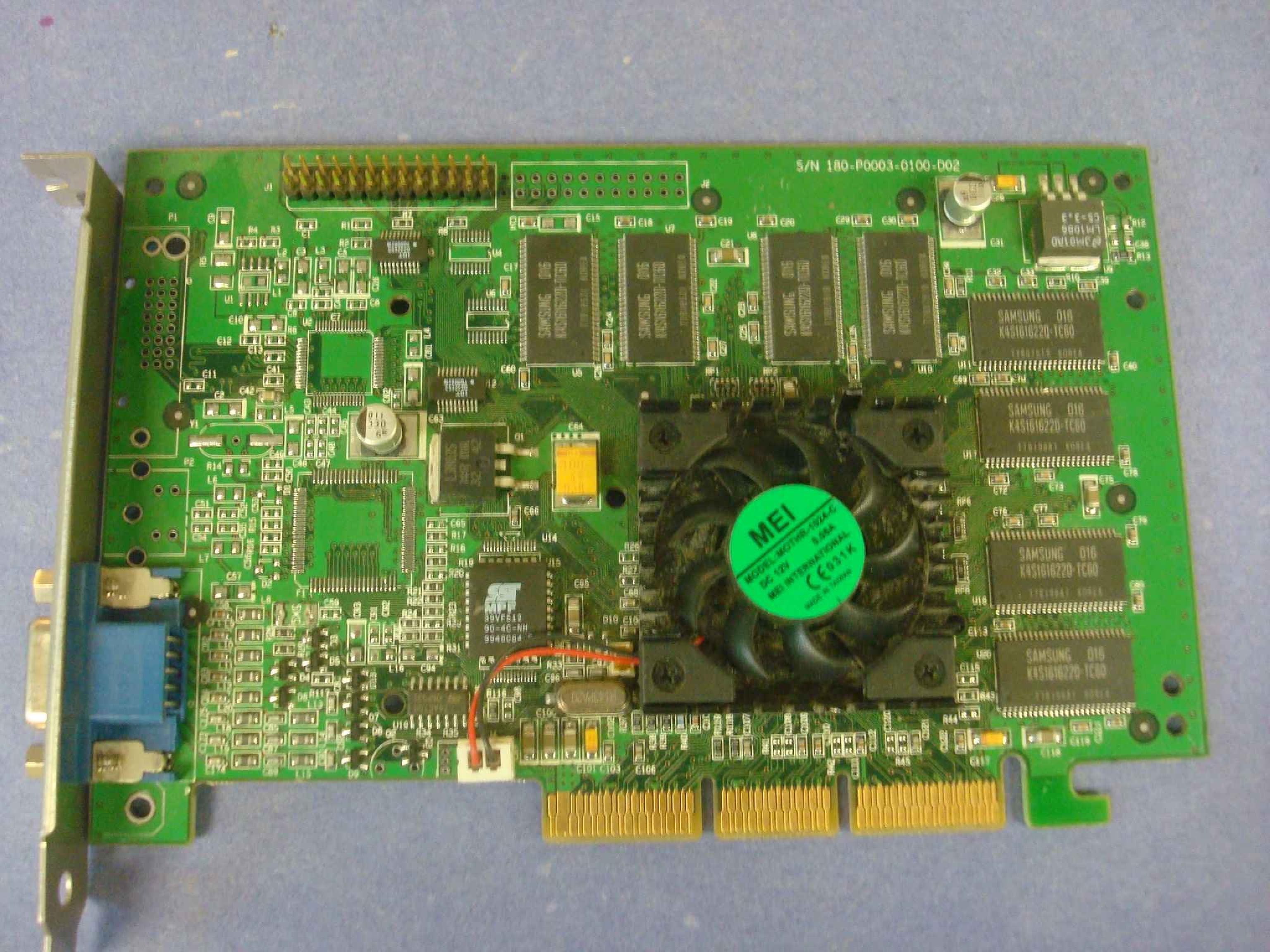 NVIDIA 180-P0003-0100-D02 GEFORCE VIDEO CARD AGP VGA 180-P0003-0100-D02