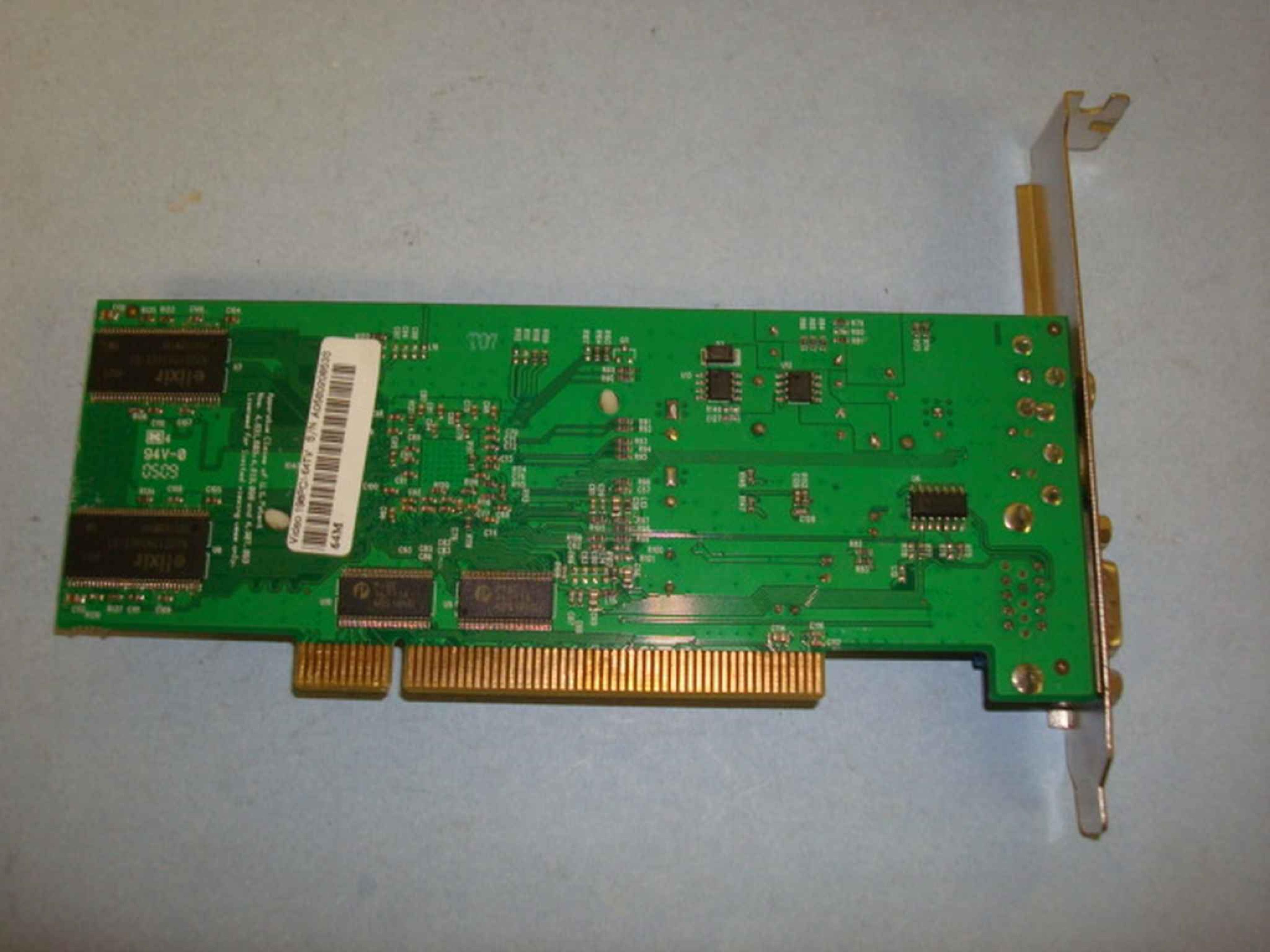 JATON 198PCI-64TV 64MB PCI VGA SVIDEO NTSC RCA GFORCE