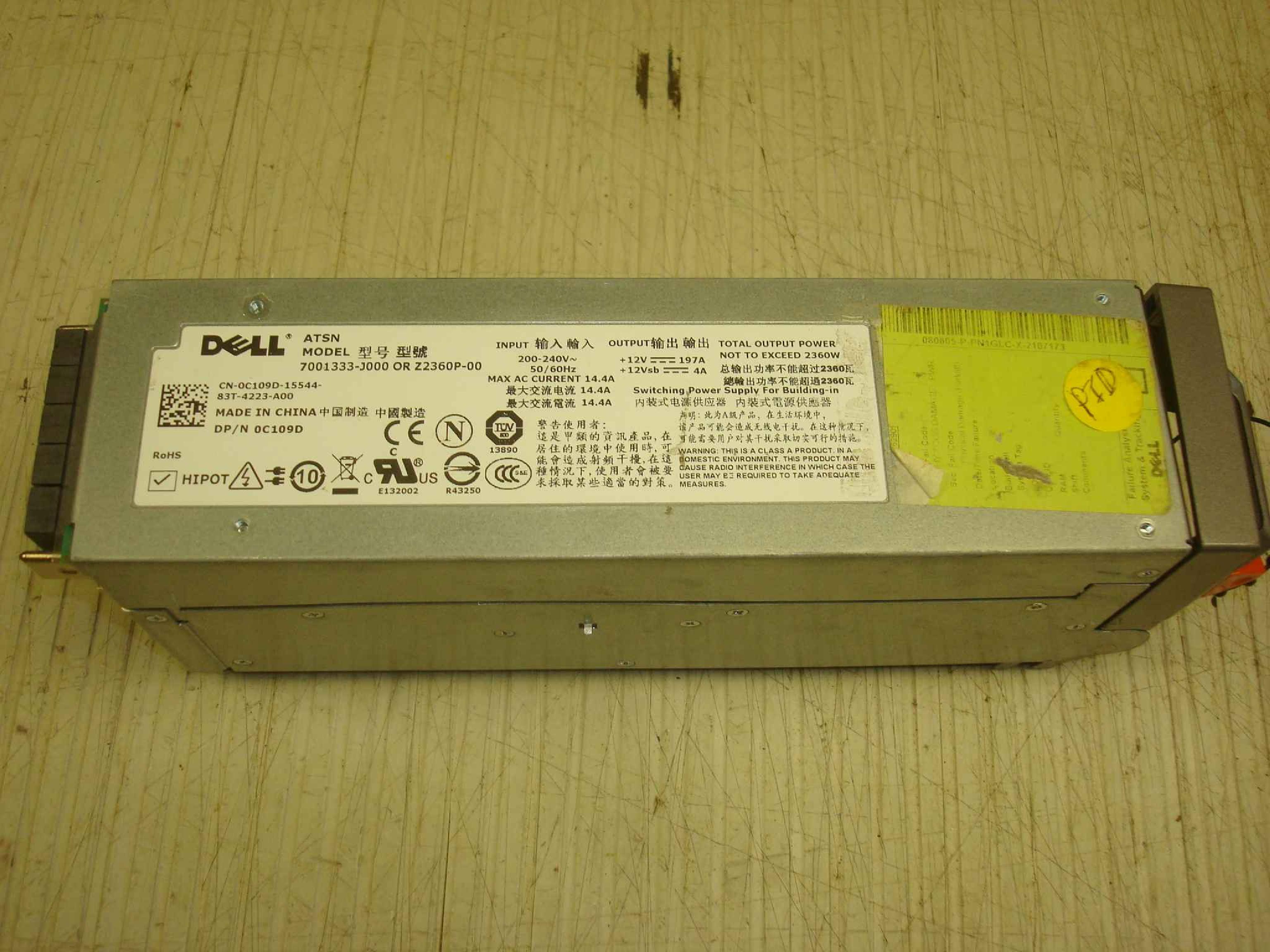 DELL 7001333-J000 760 WATT NOT TO EXCEED 2360WATT SPOWER SUPPLY