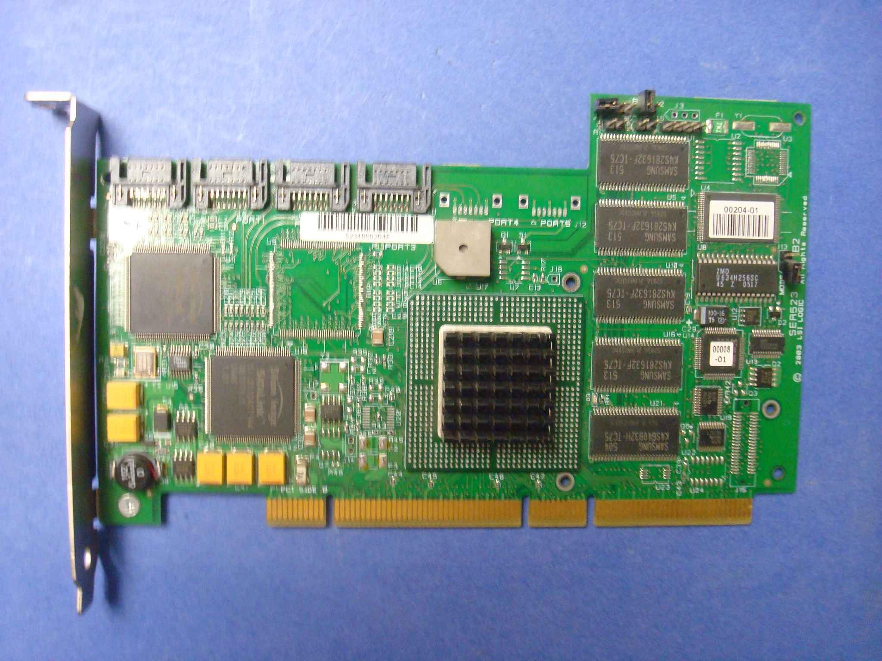 LSI K MV-4 SER523 REV B2 4 PORT SATA PCI-X RAID CARD