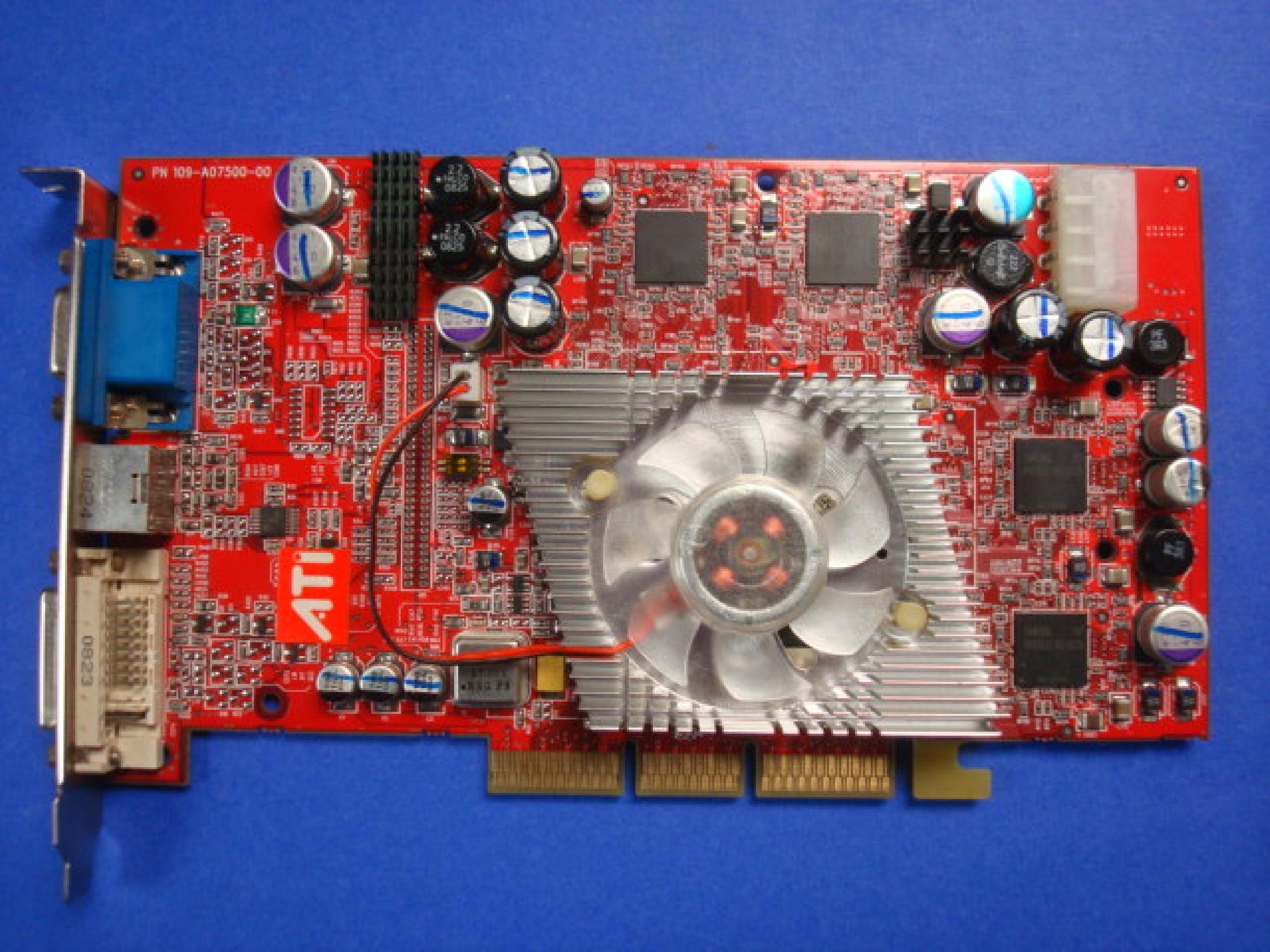 ATI 102A0750202 128MB AGP RADEON 9800 PRO VIDEO CARD WITH VGA S-VIDEO AND DVI OUTPUTS