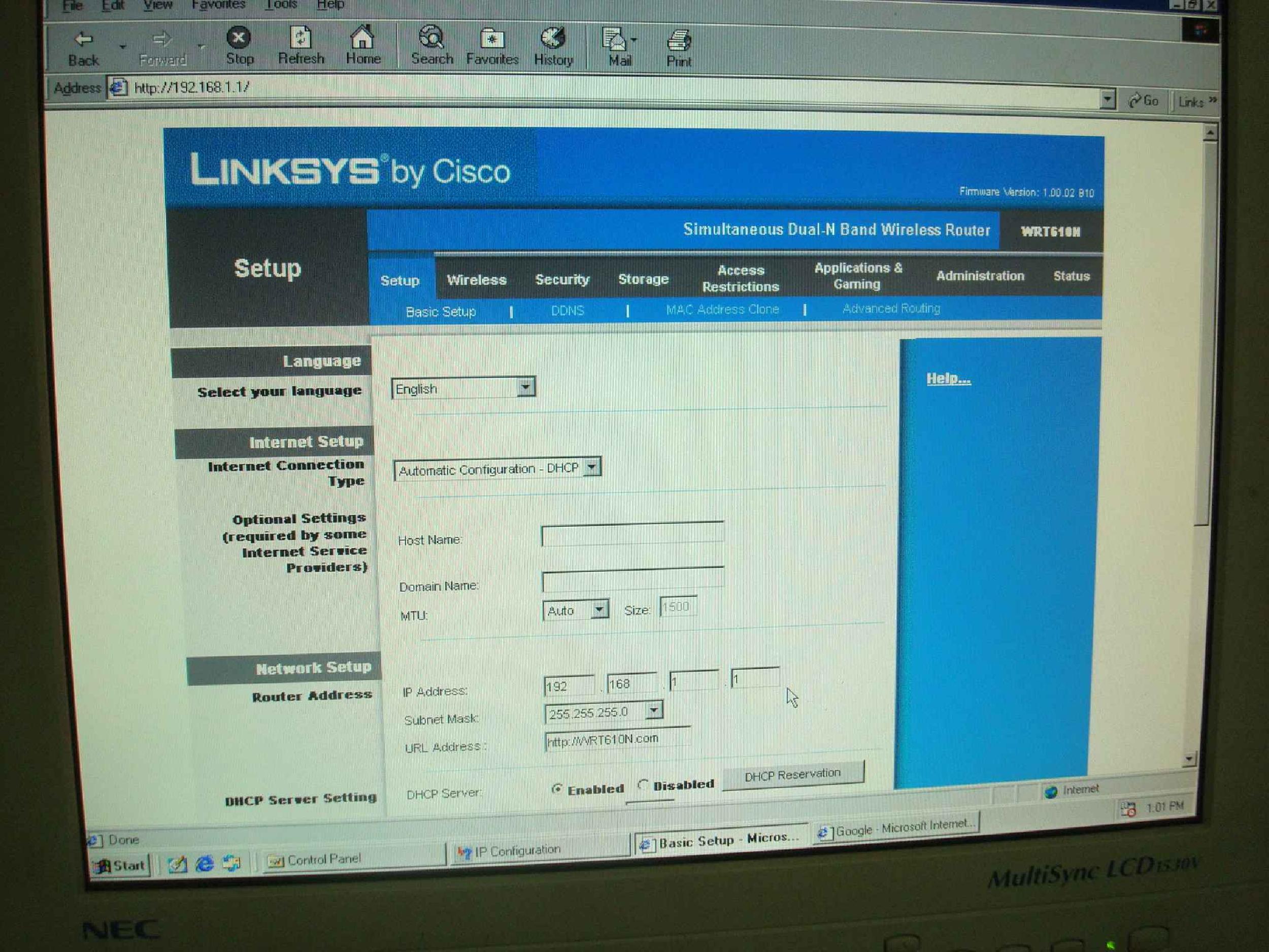LINKSYS WRT610N V1 SIMULTANEOUS DUAL-B BRAND WIRELESS ROUTER
