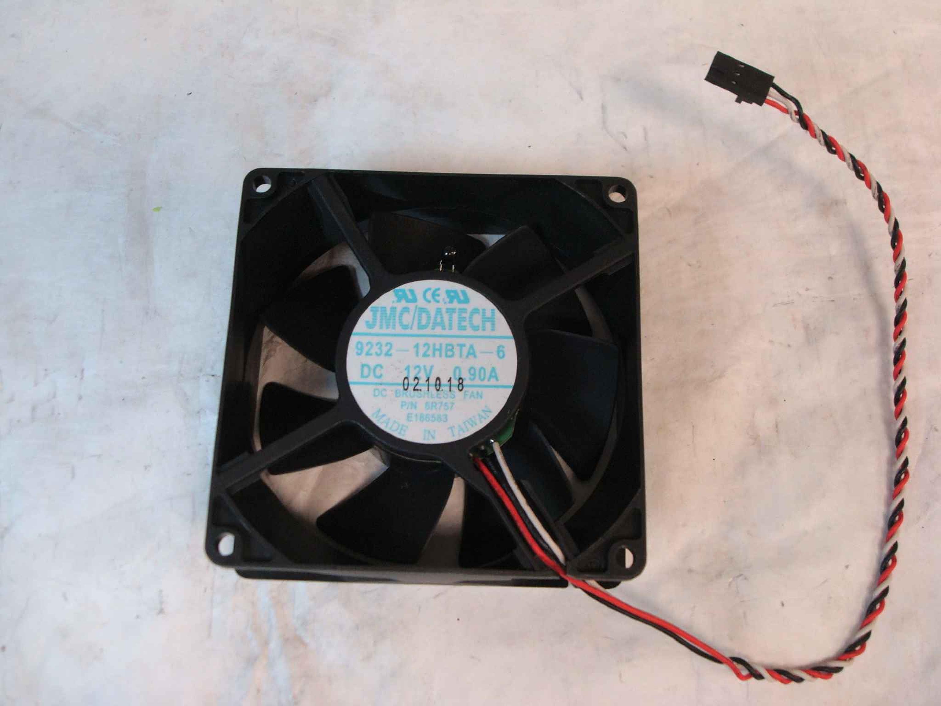 JMC DATECH 02R911 FAN 12V DC .9A 92MM BY 32MM 3 5/8 BY 1 1/4 INCHES, 9 INCH 3 WIRE