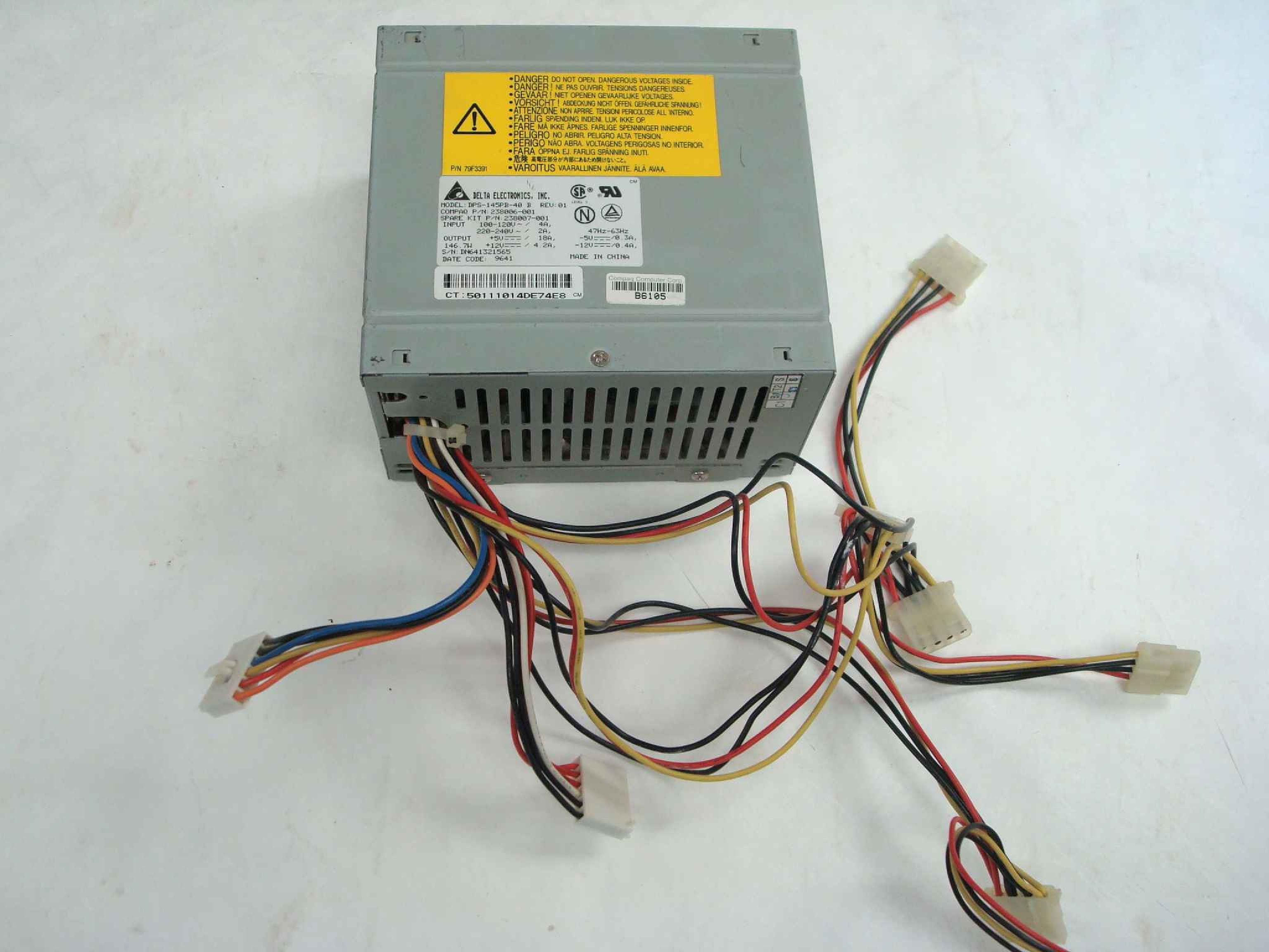 DELTA ELECTRONICS INC 238006-001 CLONE DELTA AT POWER SUPPLY DPS-145PB-40 146.7 WATT