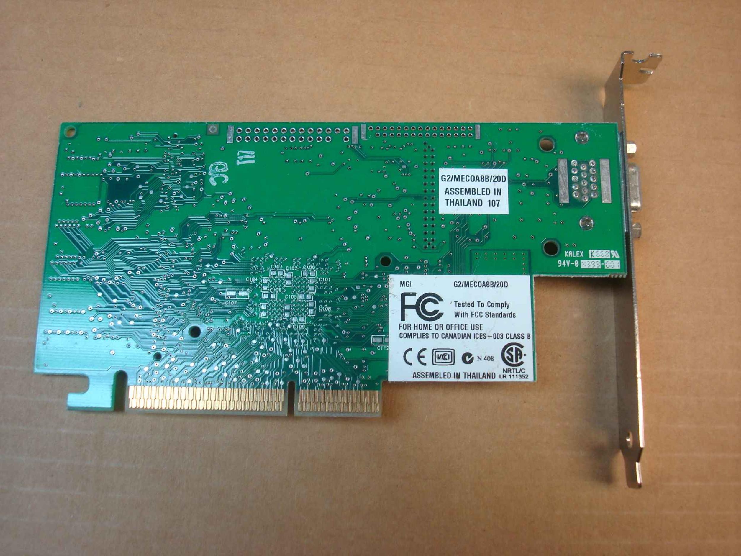 MATROX MK03610 COMPATIBLE 8MB AGP VIDEO CARD