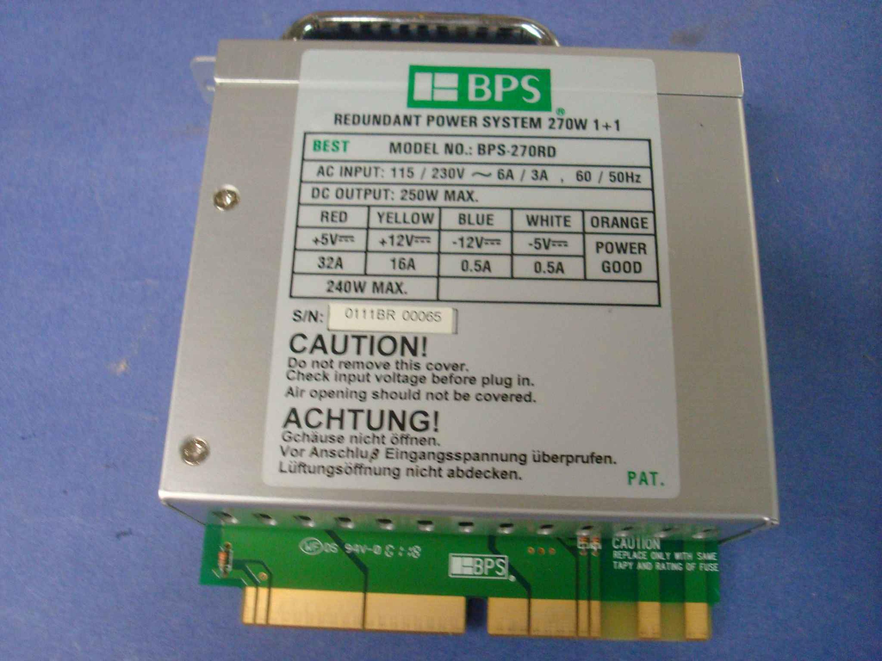 BPS PSA250DX-BP REDUNDANT POWER SUPPLY WITH TWO HOT SWAP MODULES