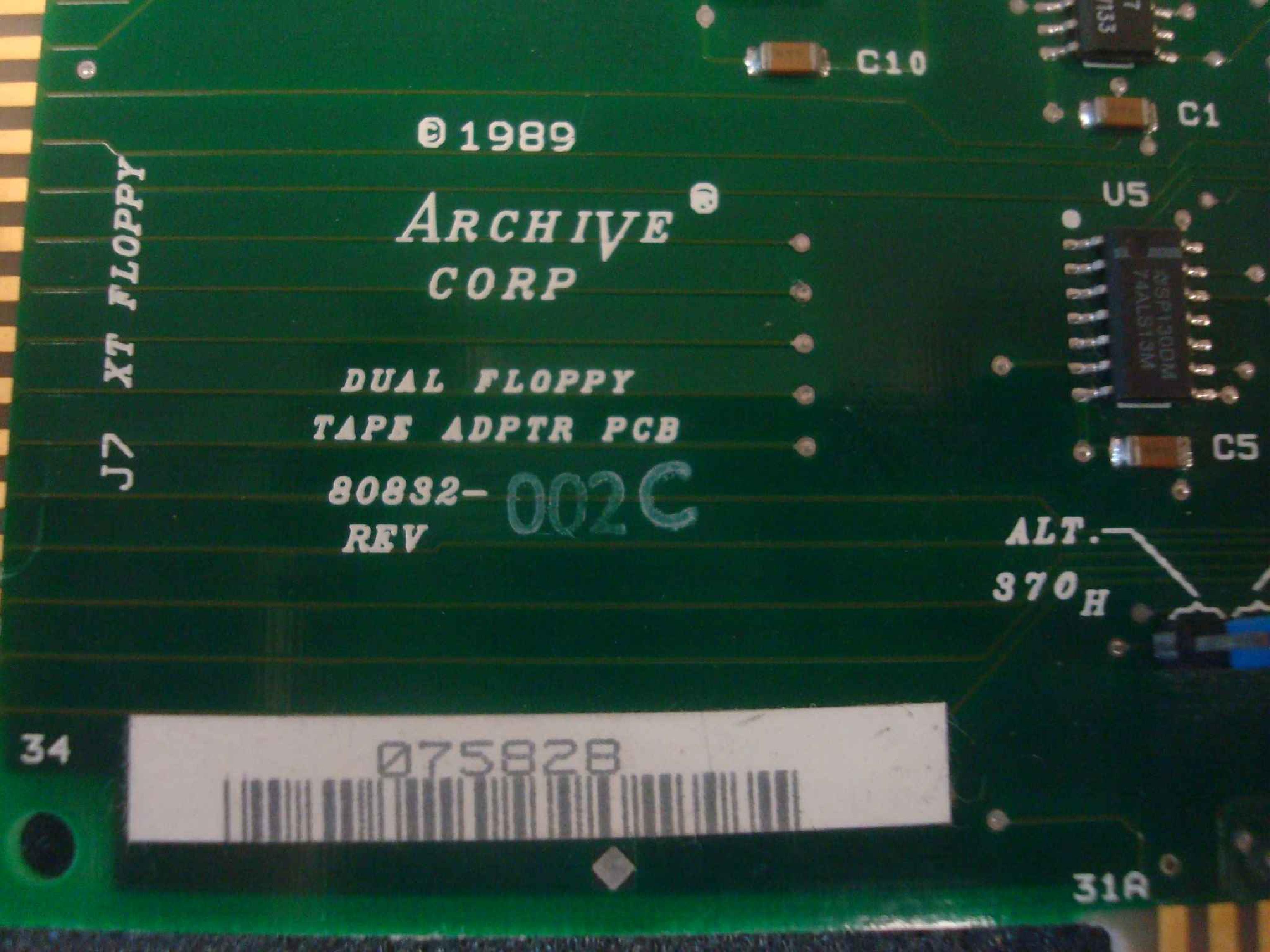 ARCHIVE 80832-002C DUAL FLOPPY TAPE ADAPTER PCB 80832-002C