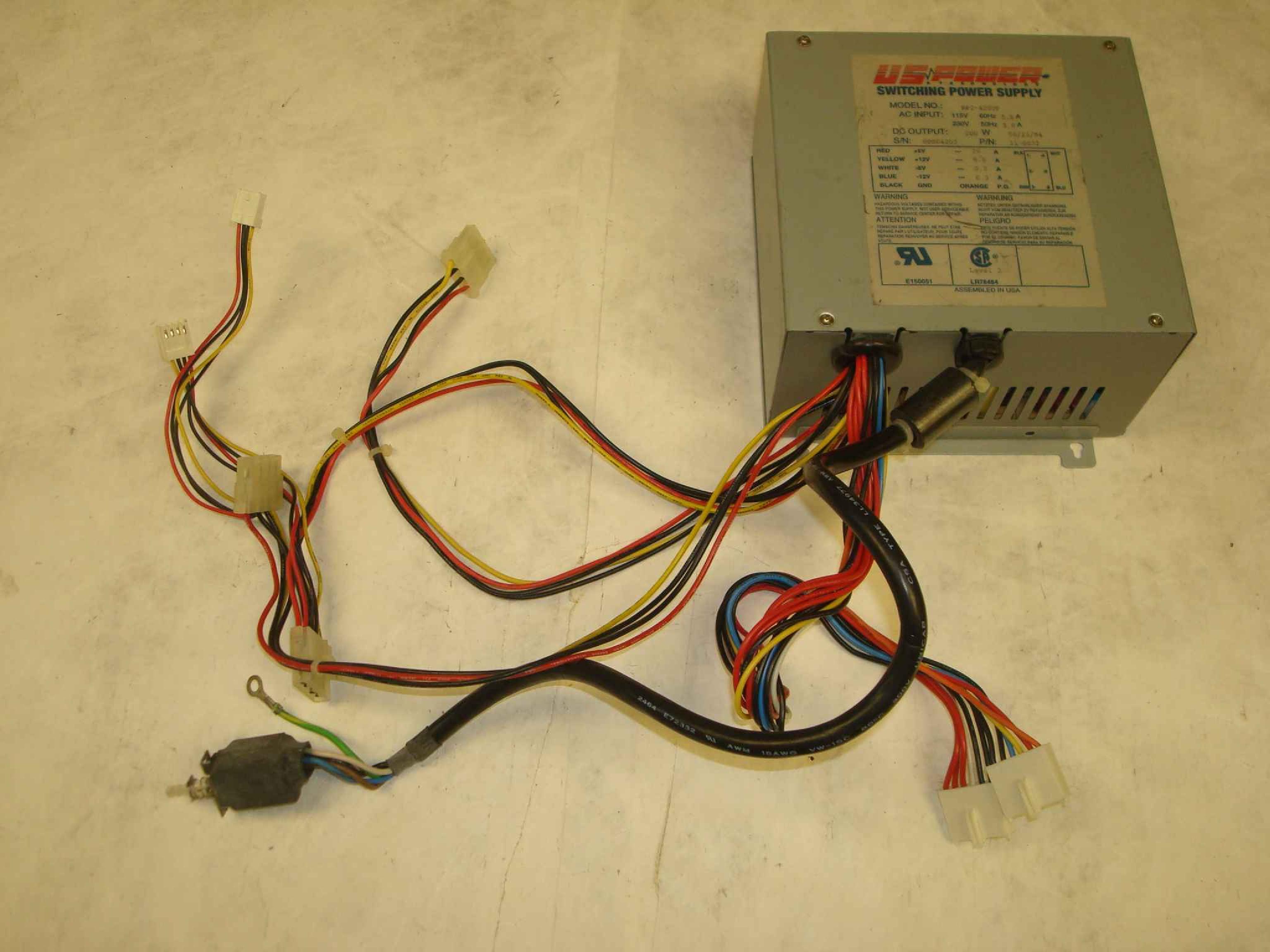 EMACS / ZIPPY / US POWER / CALIFORNIA PC PRODUCTS RP2-4200F 200 WATT AT POWER SUPPLY