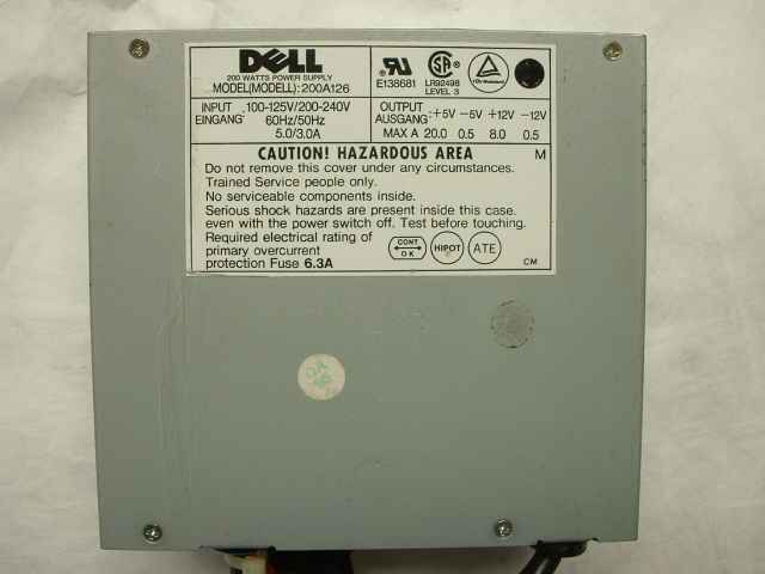DELL 200A126 200W AT POWER SUPPLY