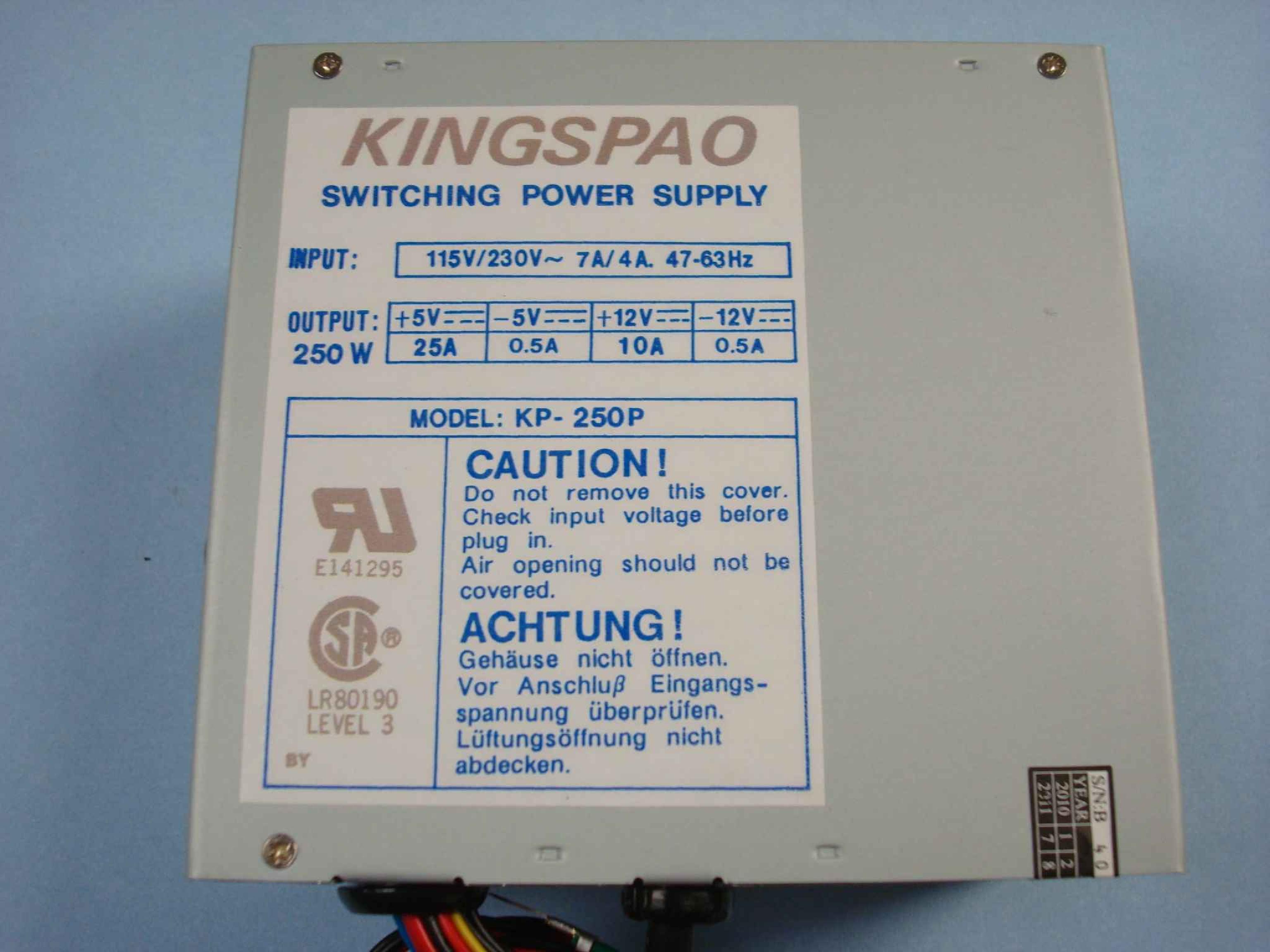 KINGSPAO KP-250P 250W AT POWER SUPPLY