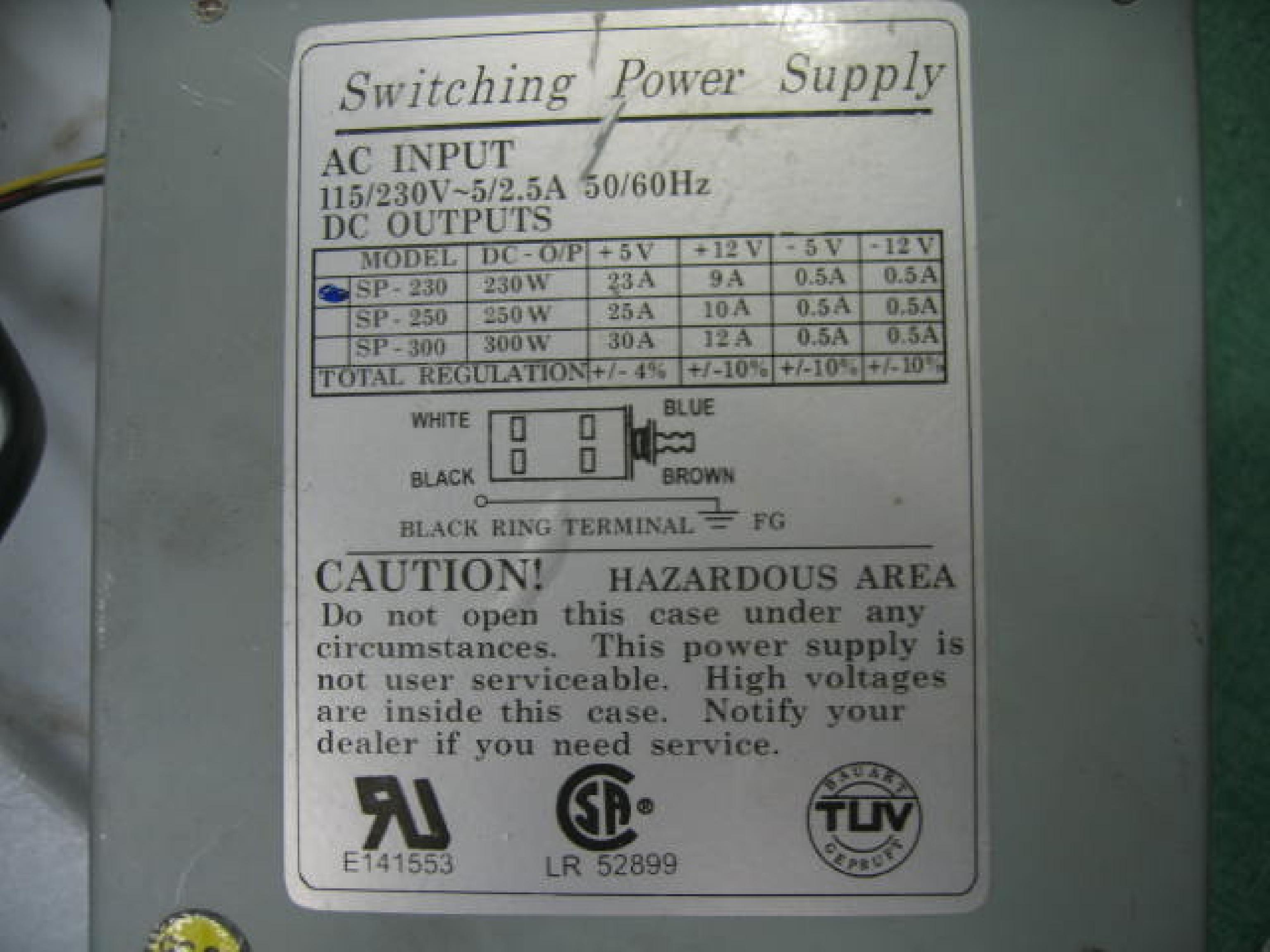 SWITCHING SP-230 230W AT POWER SUPPLY