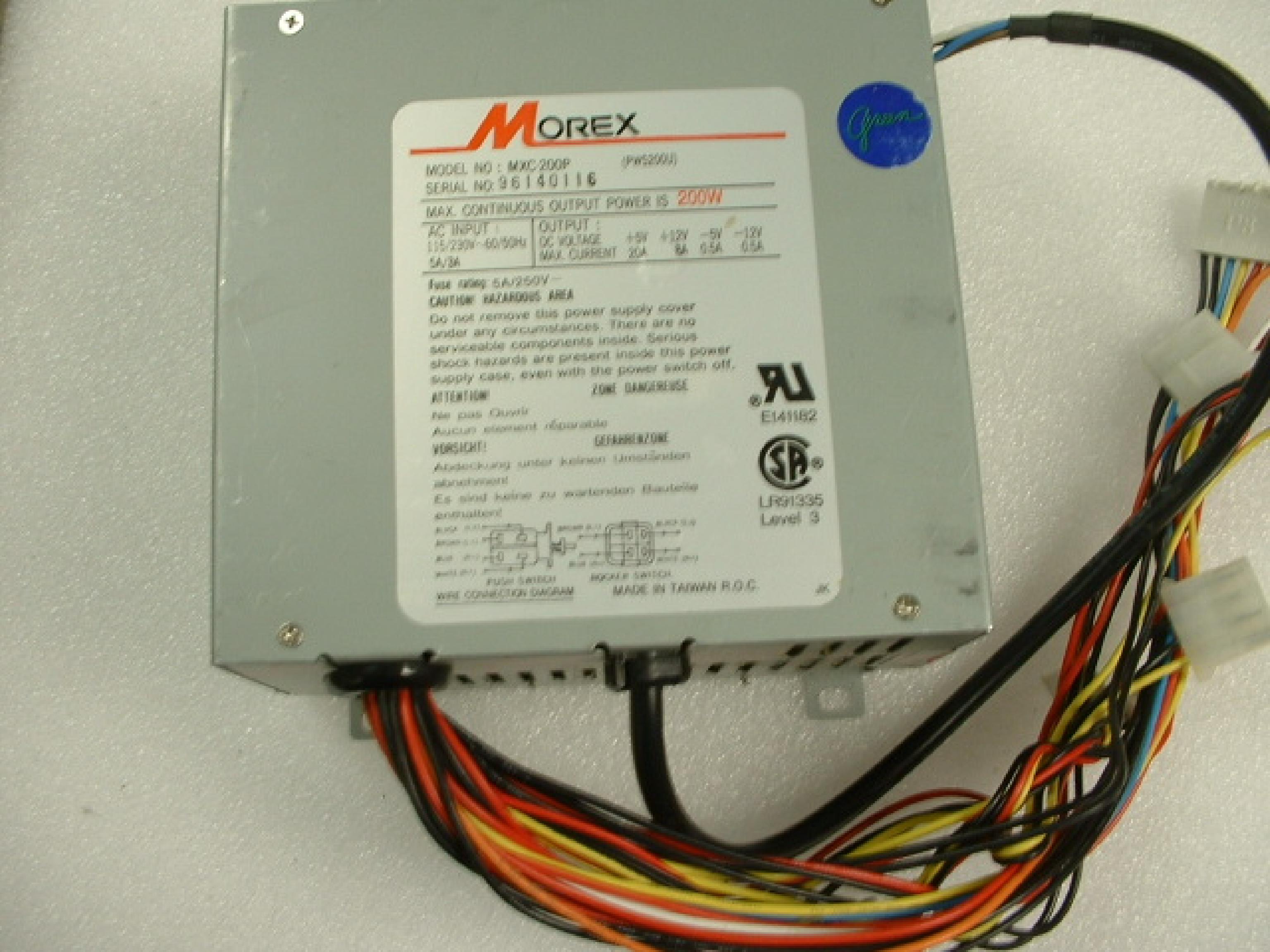 MOREX MXC-200P 200W AT POWER SUPPLY