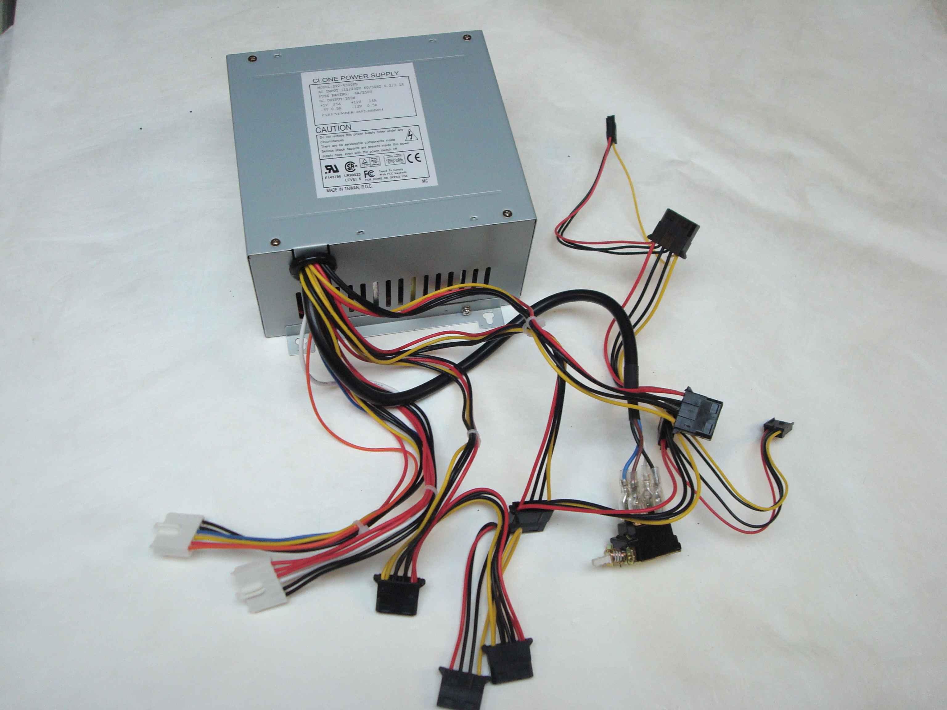 EMACS / ZIPPY / US POWER / CALIFORNIA PC PRODUCTS SP2-4300FB CLONE 300W AT POWER SUPPLY