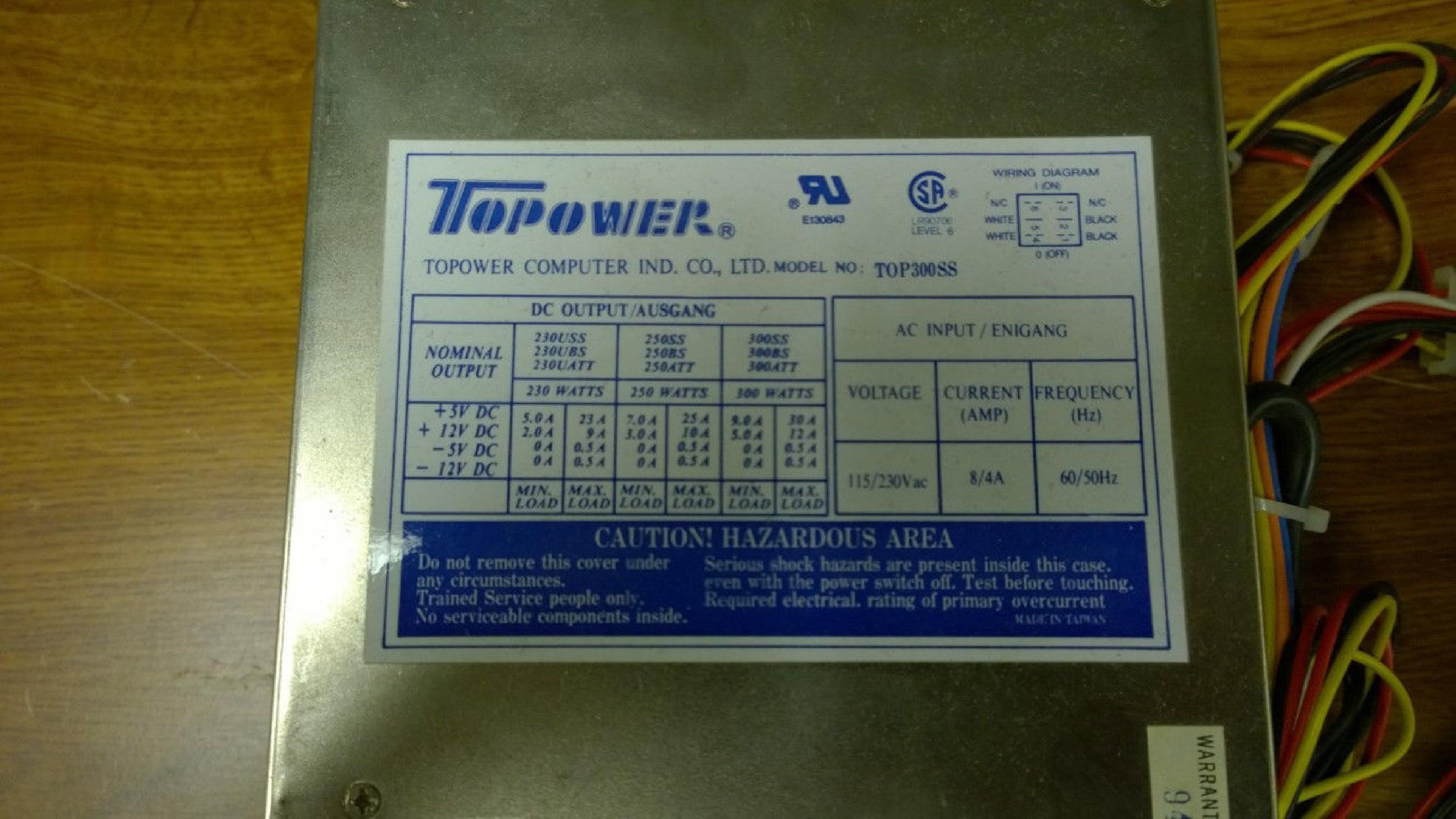 TOPOWER TOP300SS 300W AT POWER SUPPLY