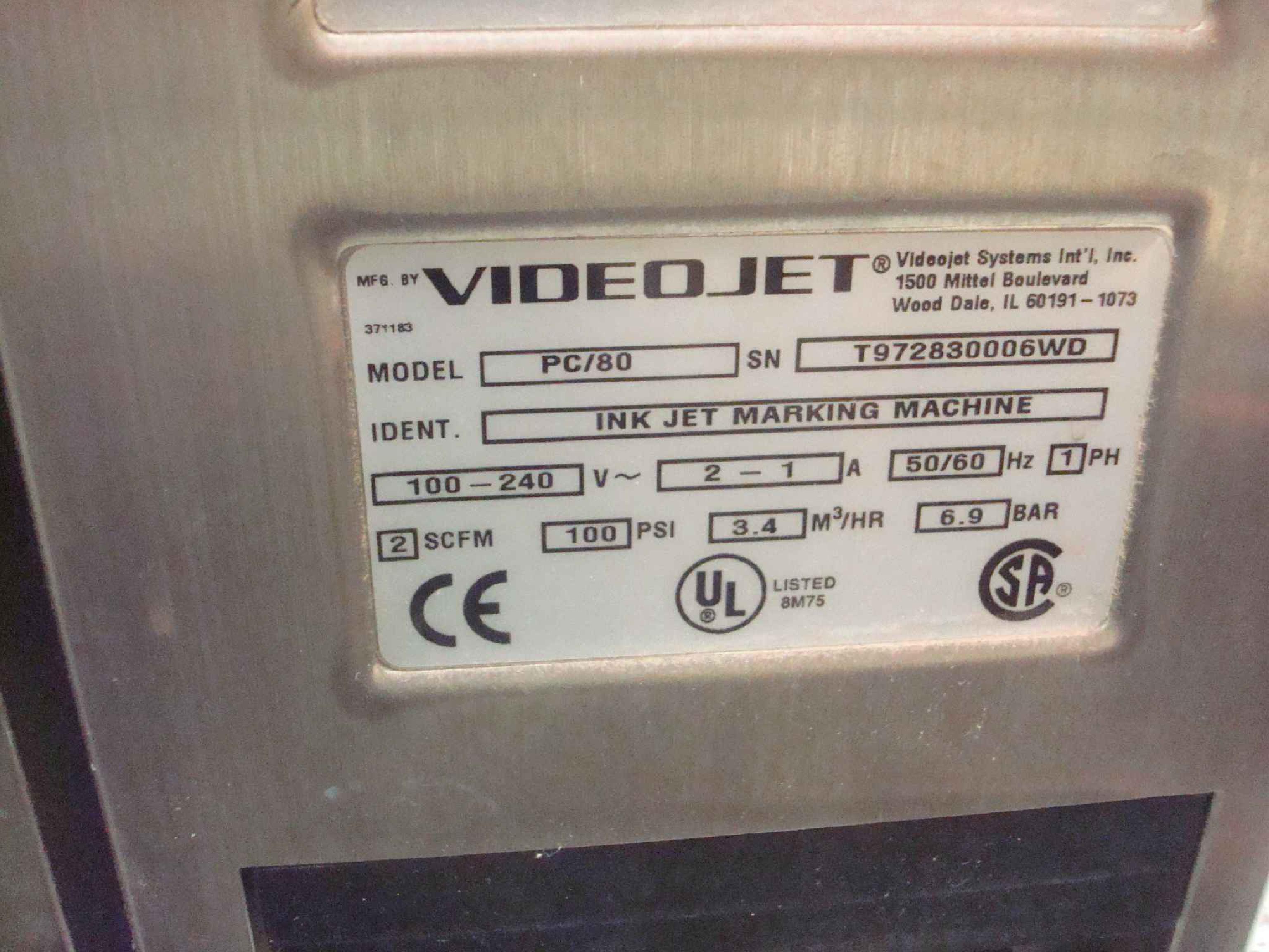 VIDEOJET PC/80 INK JET MARKING MACHINE