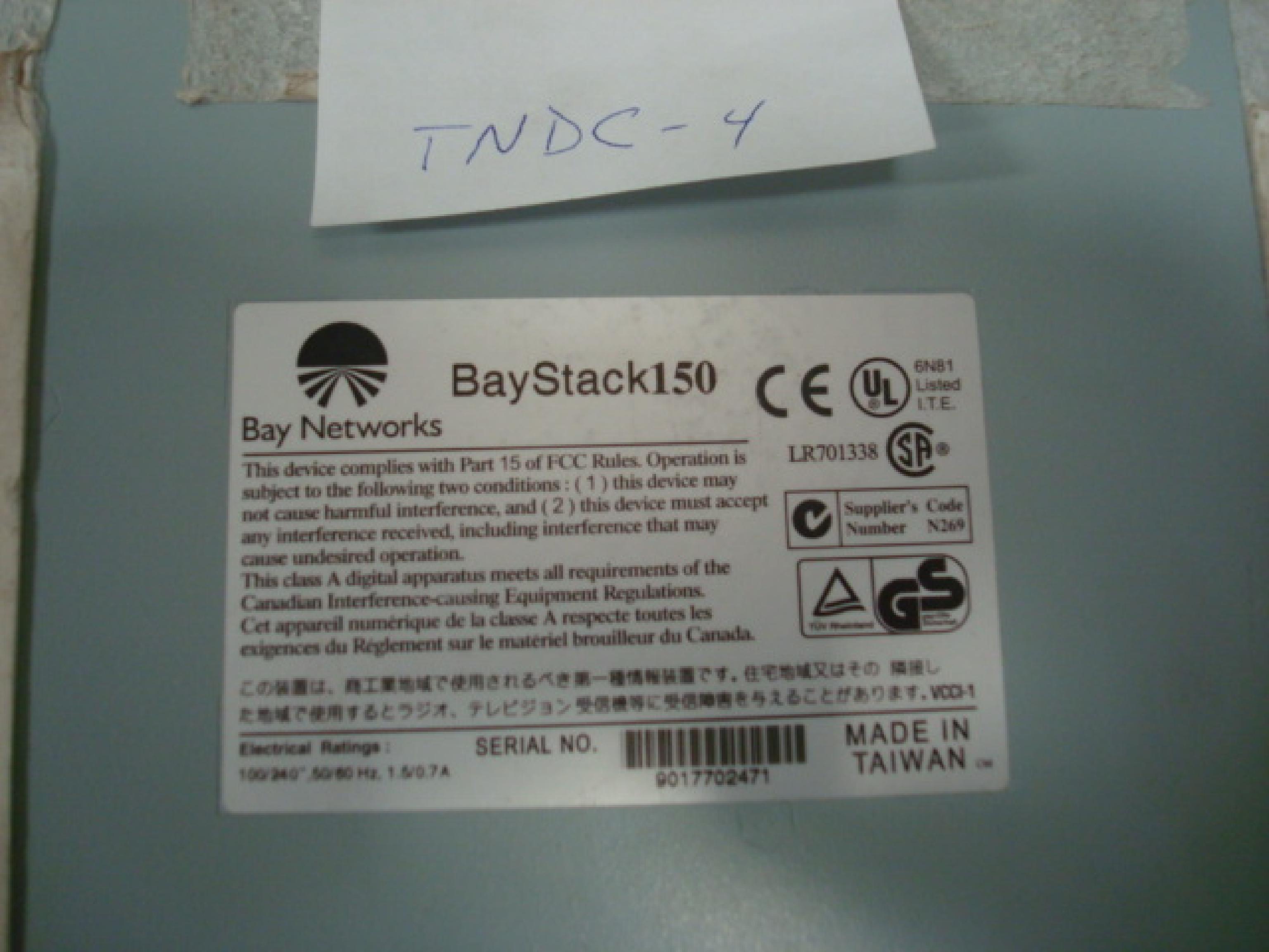 BAY NETWORKS NORTEL BAYSTACK 150 24PORT 10BASE-T HUB ETHERNET 10BT