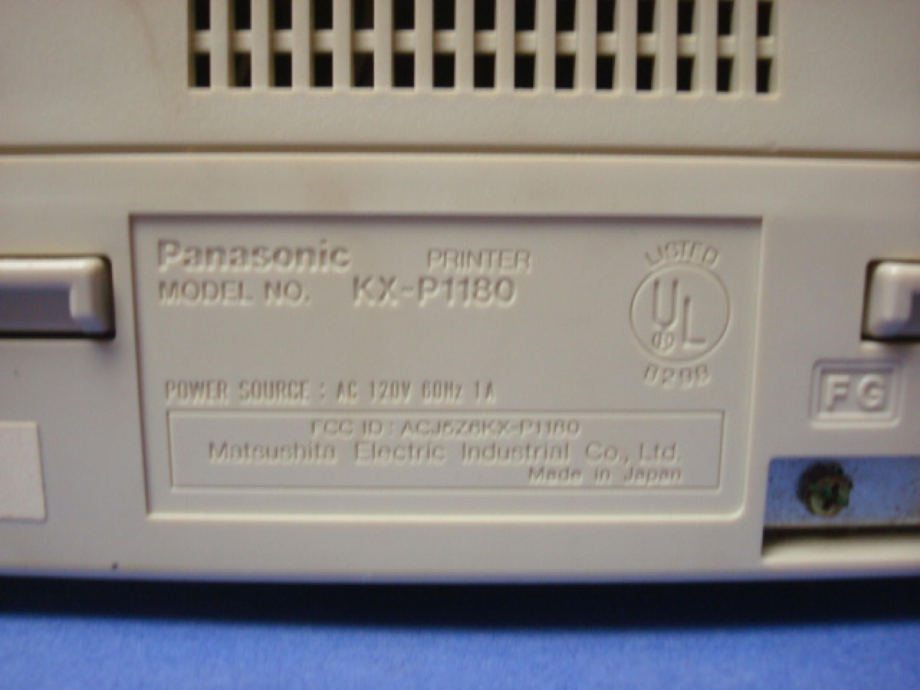 PANASONIC P1180-002 9 PIN DOT MATRIX PRINTER