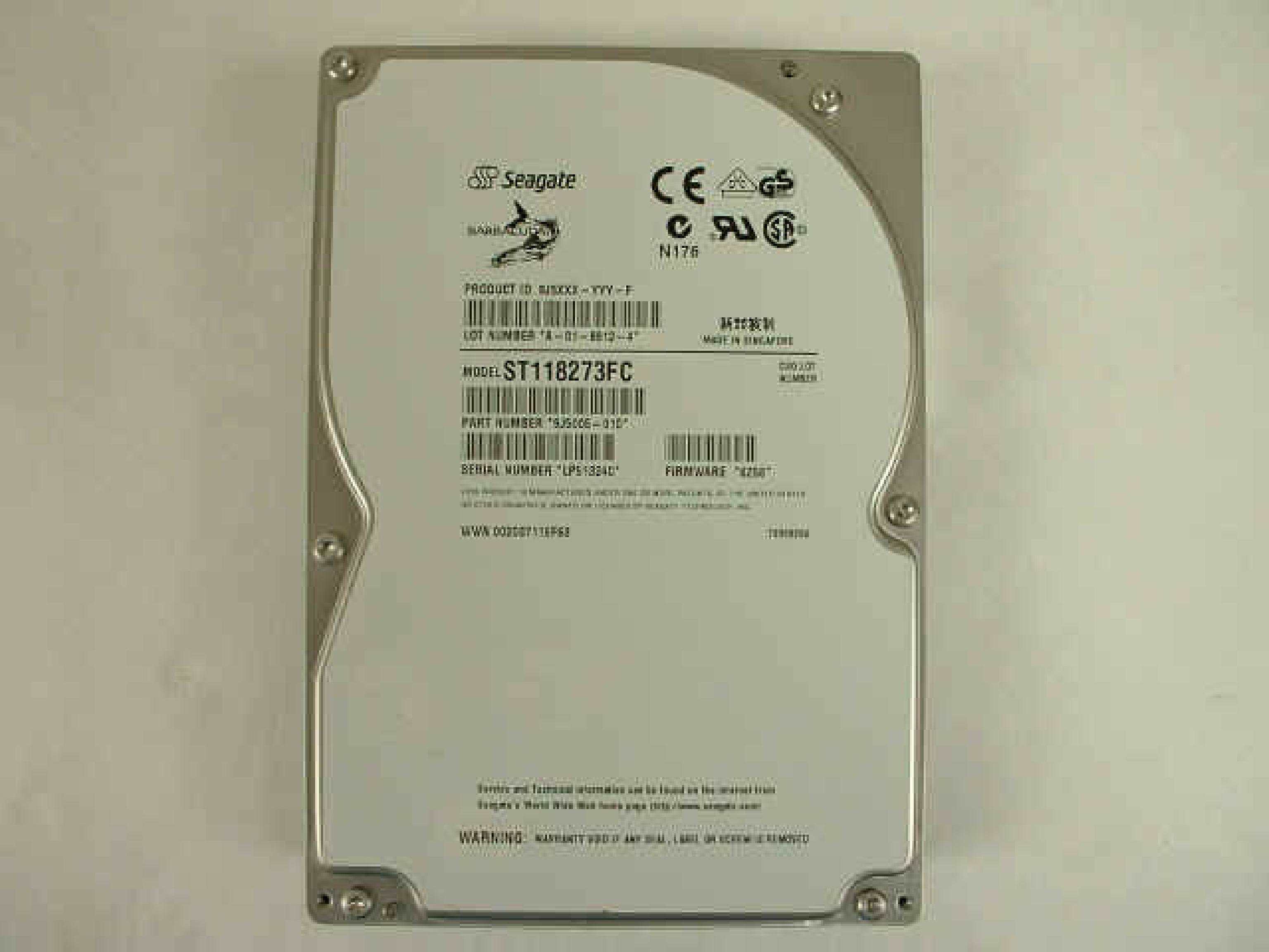 SEAGATE ST118273FC 18.2GB 3.5 HH FIBER CHANNEL DRIVE FACTORY SEALED