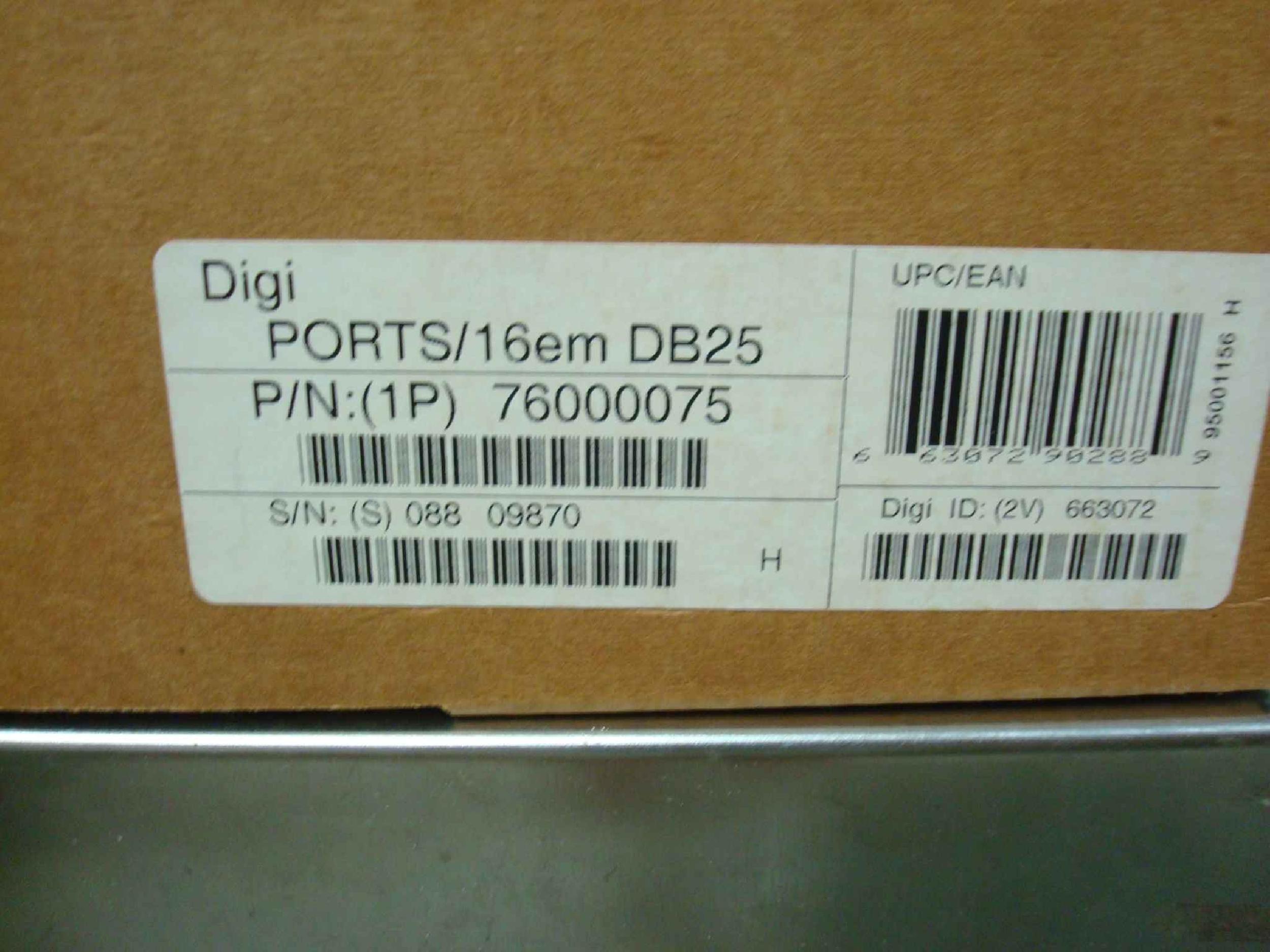 DIGI INTERNATIONAL 76000124 DIGIBOARD PORT/8EM DB25 OPEN BOX