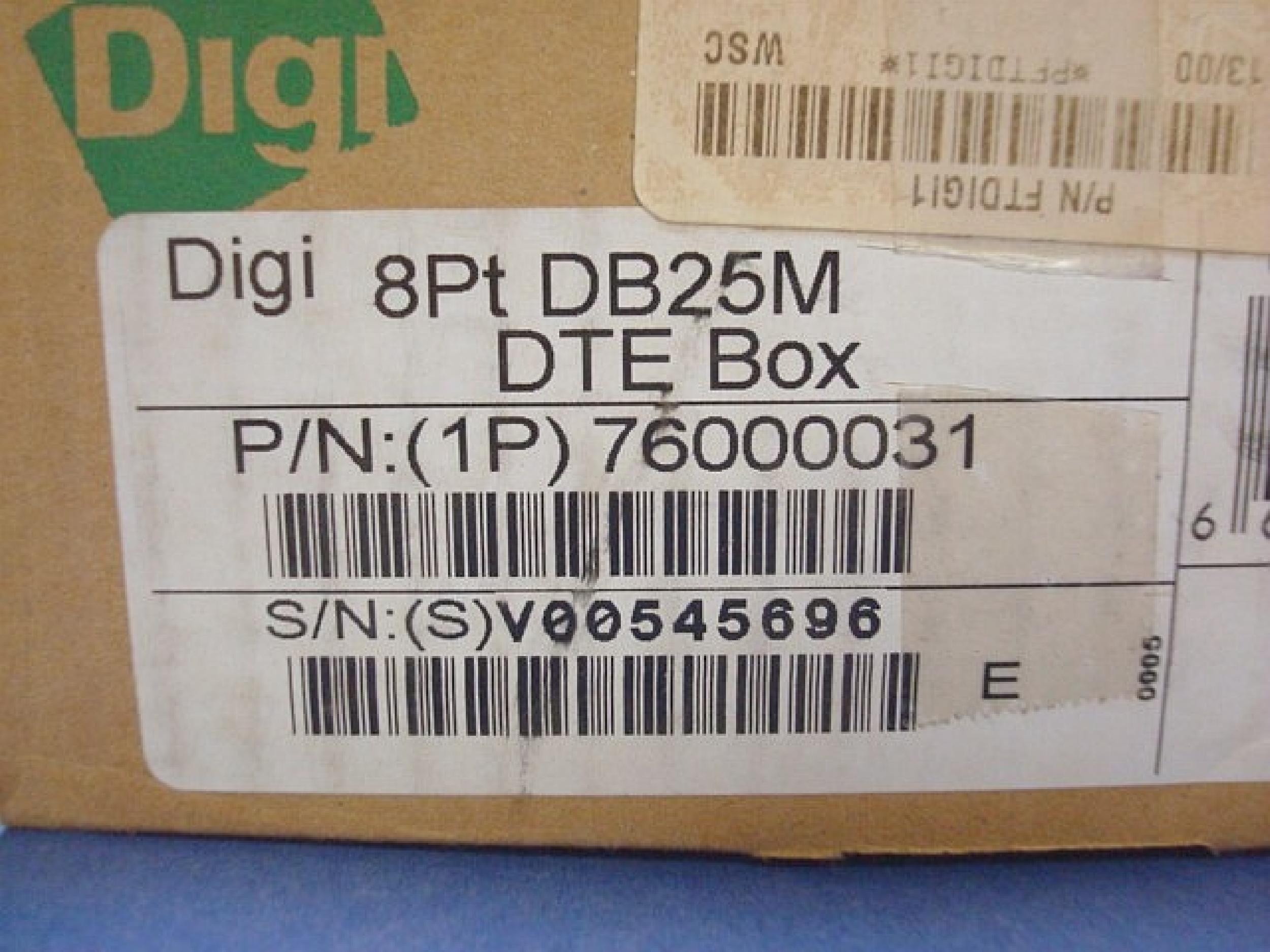 DIGI INTERNATIONAL FTDIGI1 8 PORT SERIAL I/O BOX DB25 MALE DTE BOX