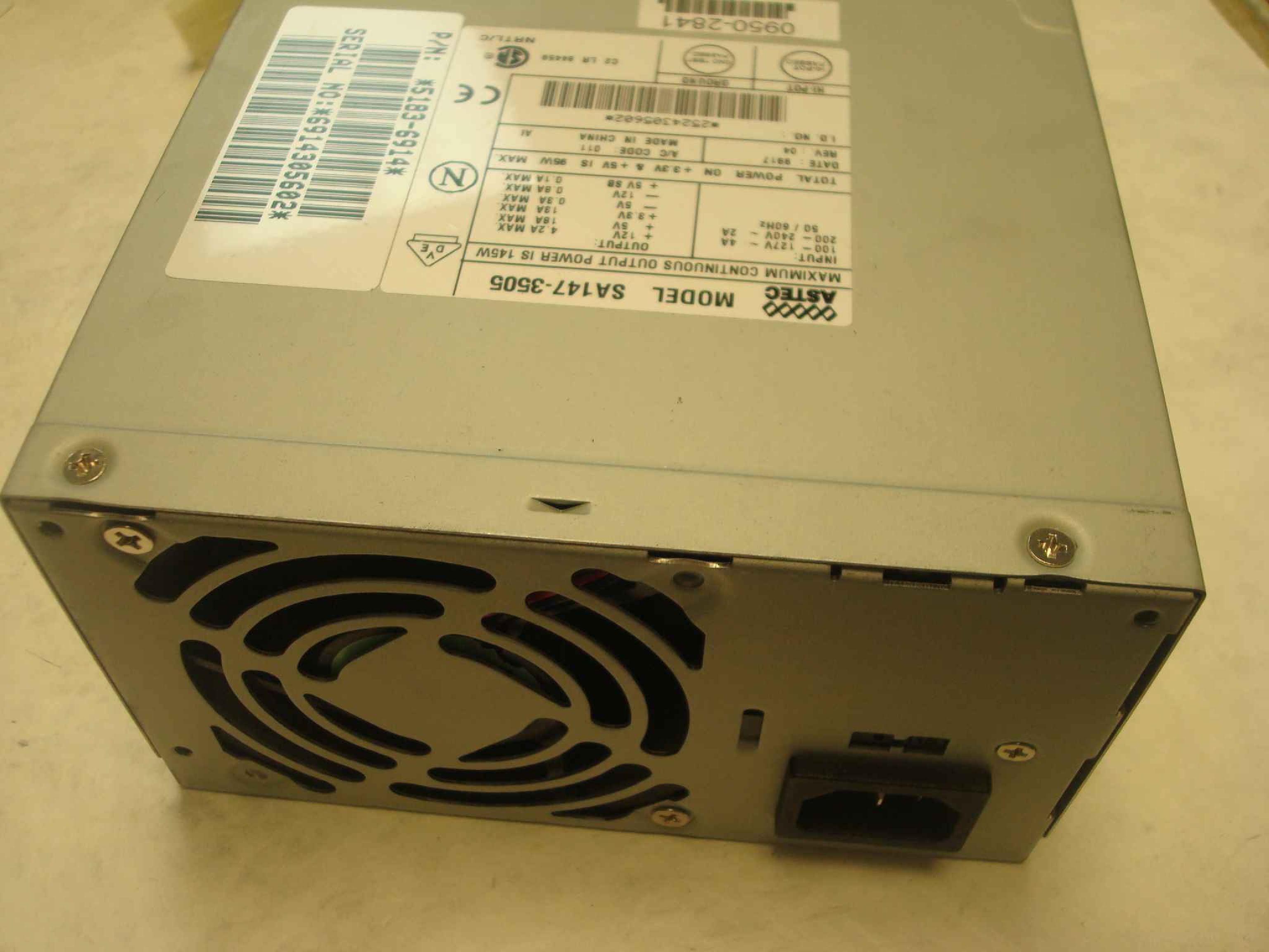 HEWLETT PACKARD / HP / YOKOGAWA 5183-6914 145W ATX POWER SUPPLY WITH P8 AND P9 CONNECTORS 145 WATT