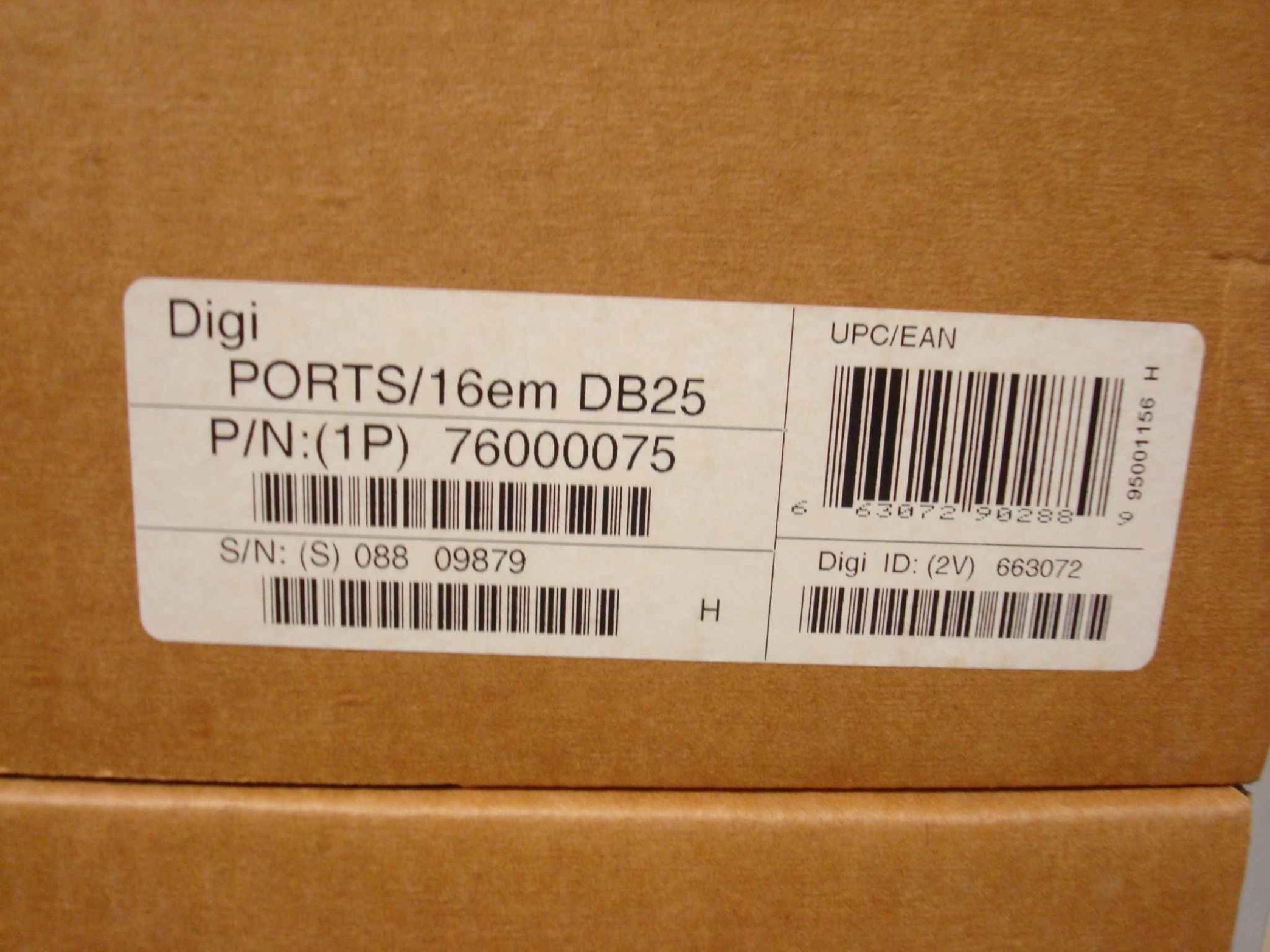 DIGI INTERNATIONAL 50000478 DIGIBOARD PORT/8EM DB25 OPEN BOX
