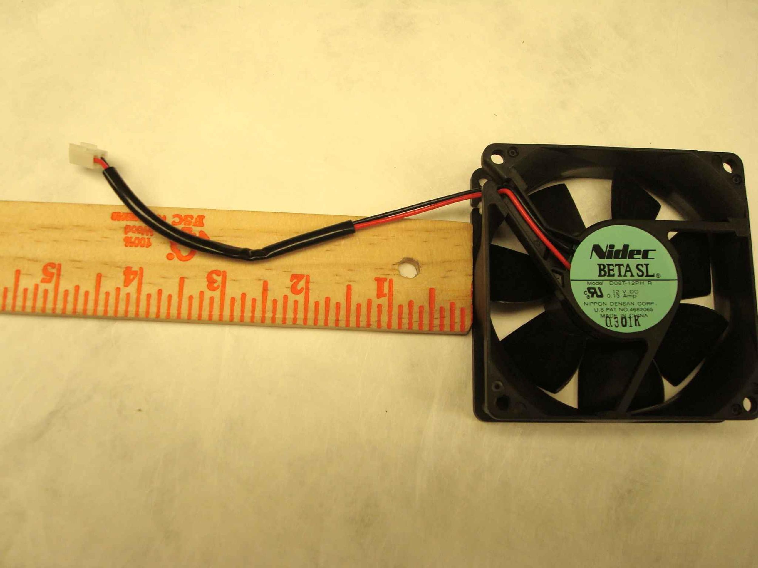 NIDEC D08T-12PH R PULL FAN 12VDC 92MM BY 25MM 2 WIRES WITH 6INCH CABLE AND 2PIN CONNECTOR
