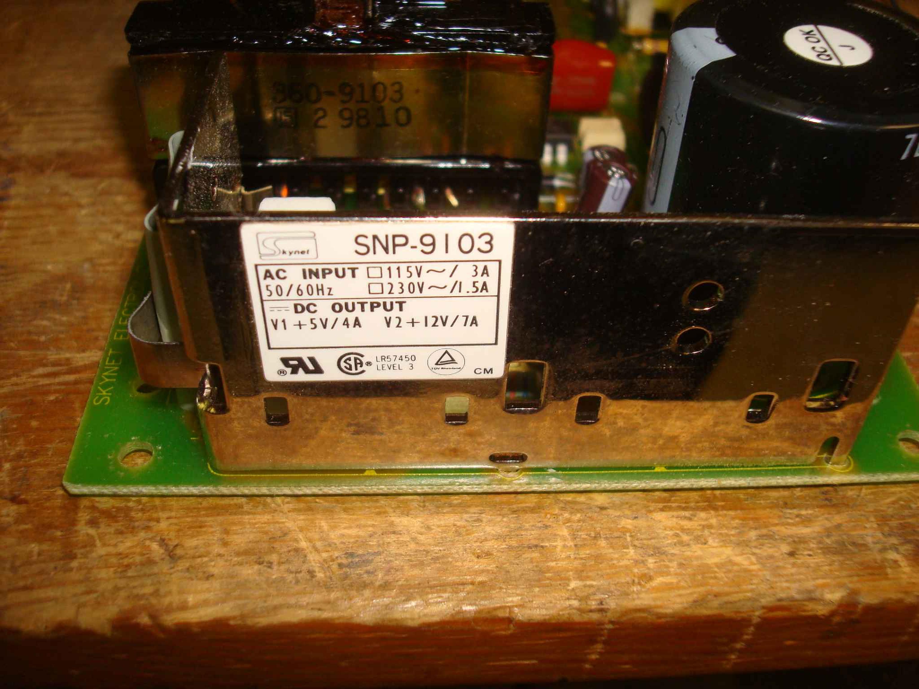 SKYNET ELECTRONICS SNP-9103 OPEN FRAME POWER SUPPLY 100 WATT