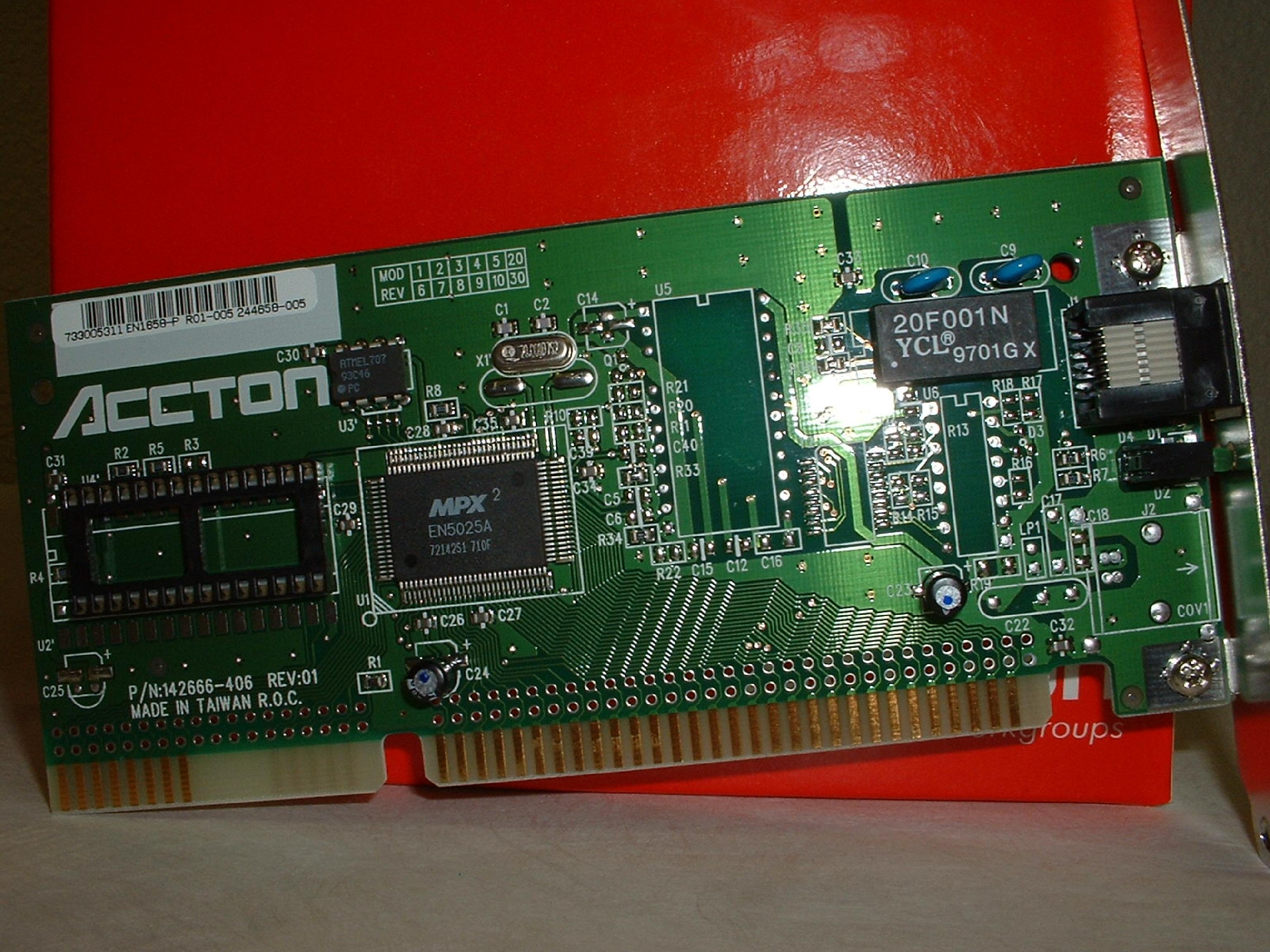 ACCTON 142666-406 ISA 10BASE-T ETHERNET CARD