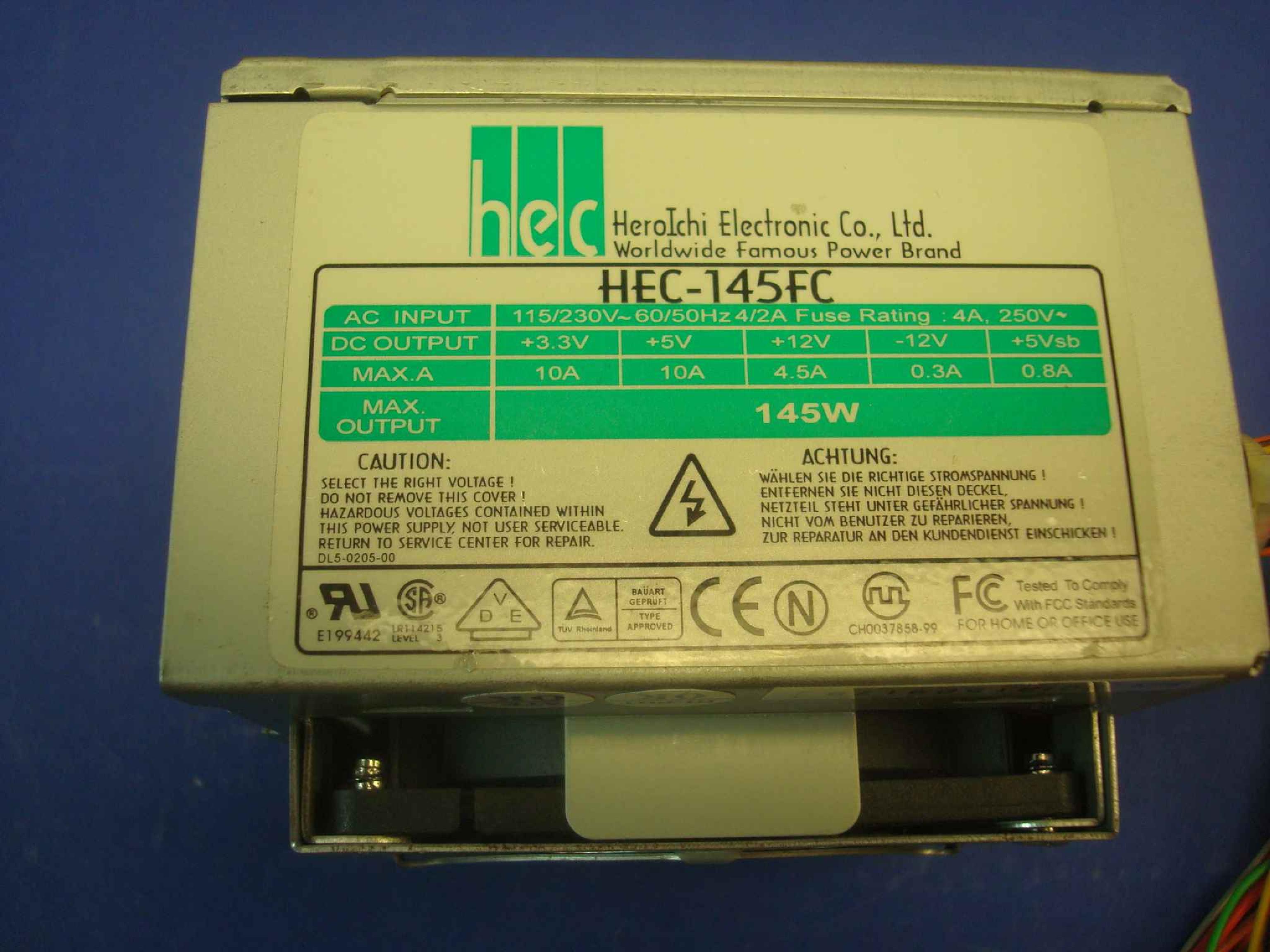 HEC HEC-145FC CLONE ATX POWER SUPPLY 145W