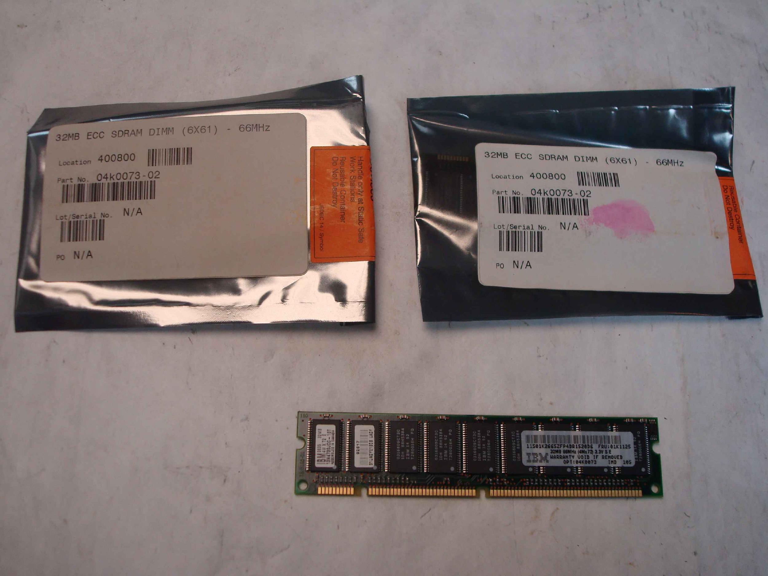 IBM 04K0073 32MB ECC SDRAM DIMM 66MHZ