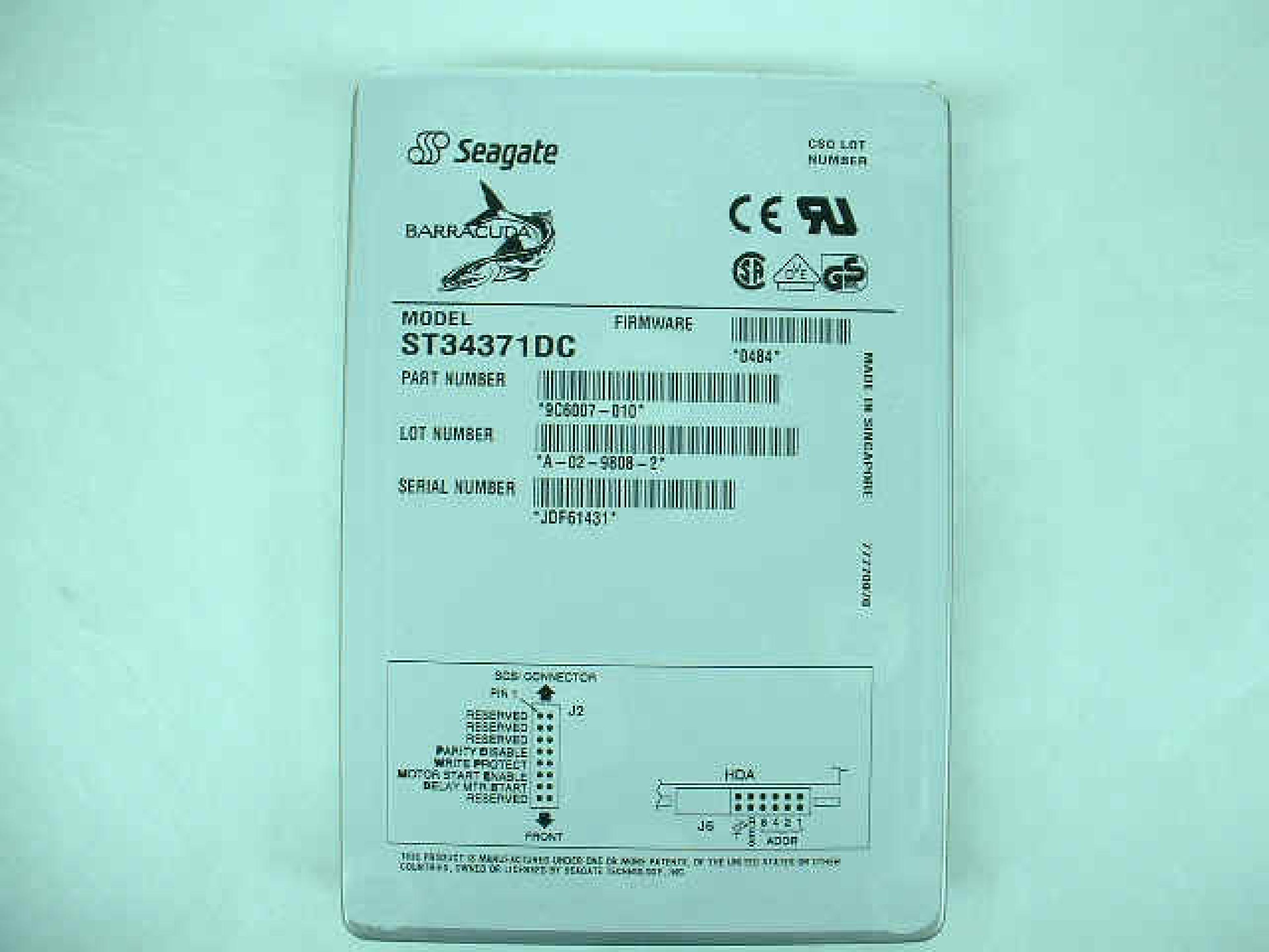 SEAGATE ST-34371DC BARRACUDA 4.35GB ULTRA SCSI 80PIN FACTORY SEALED SCA DIFFERENTIAL