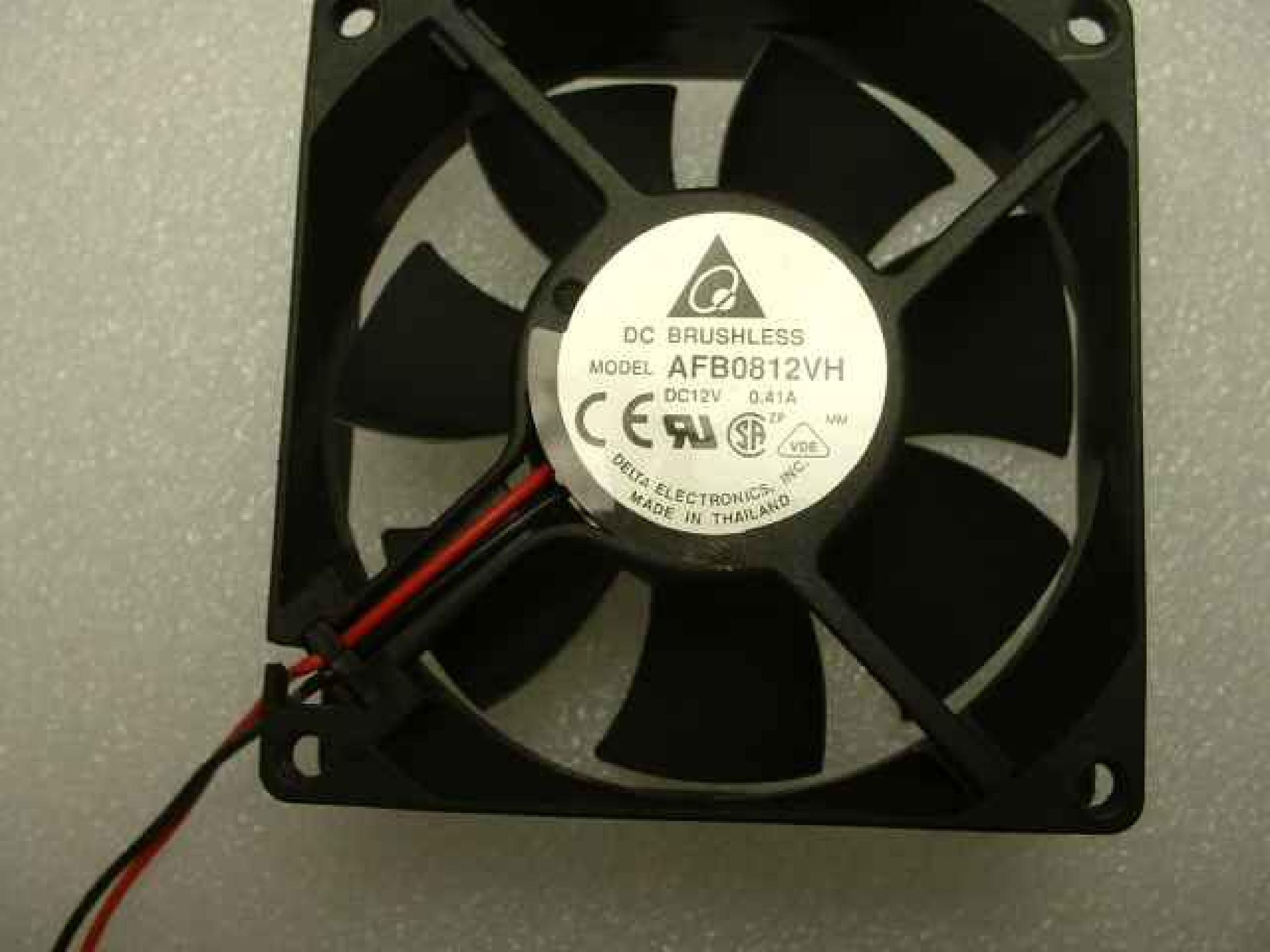 DELTA ELECTRONICS AFB0812VH FAN DC12V 0.41A, 8 INCH 2 WIRE CABLE WITH CONNECTOR