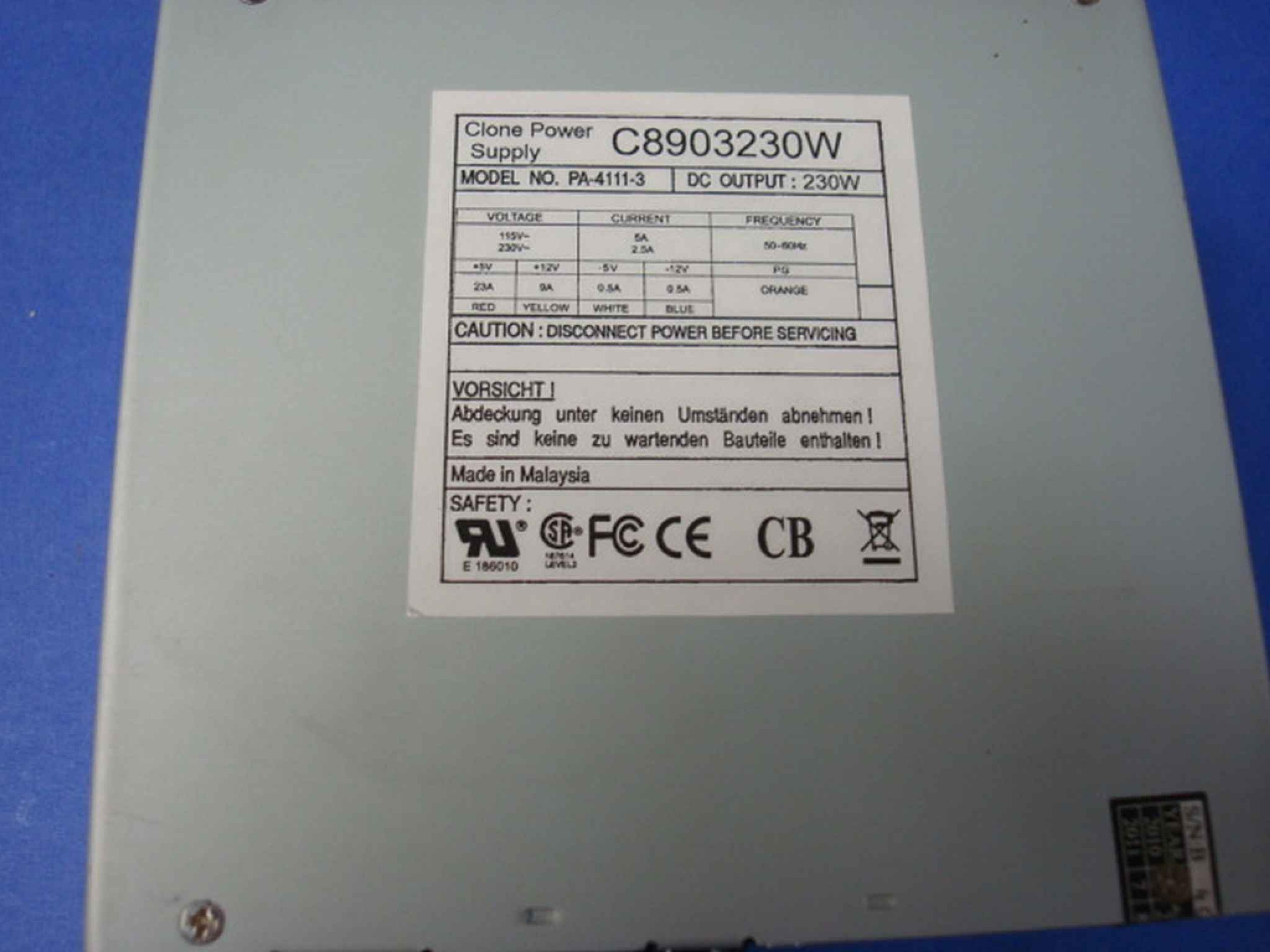 CFI C8903230W 230W POWER SUPPLY