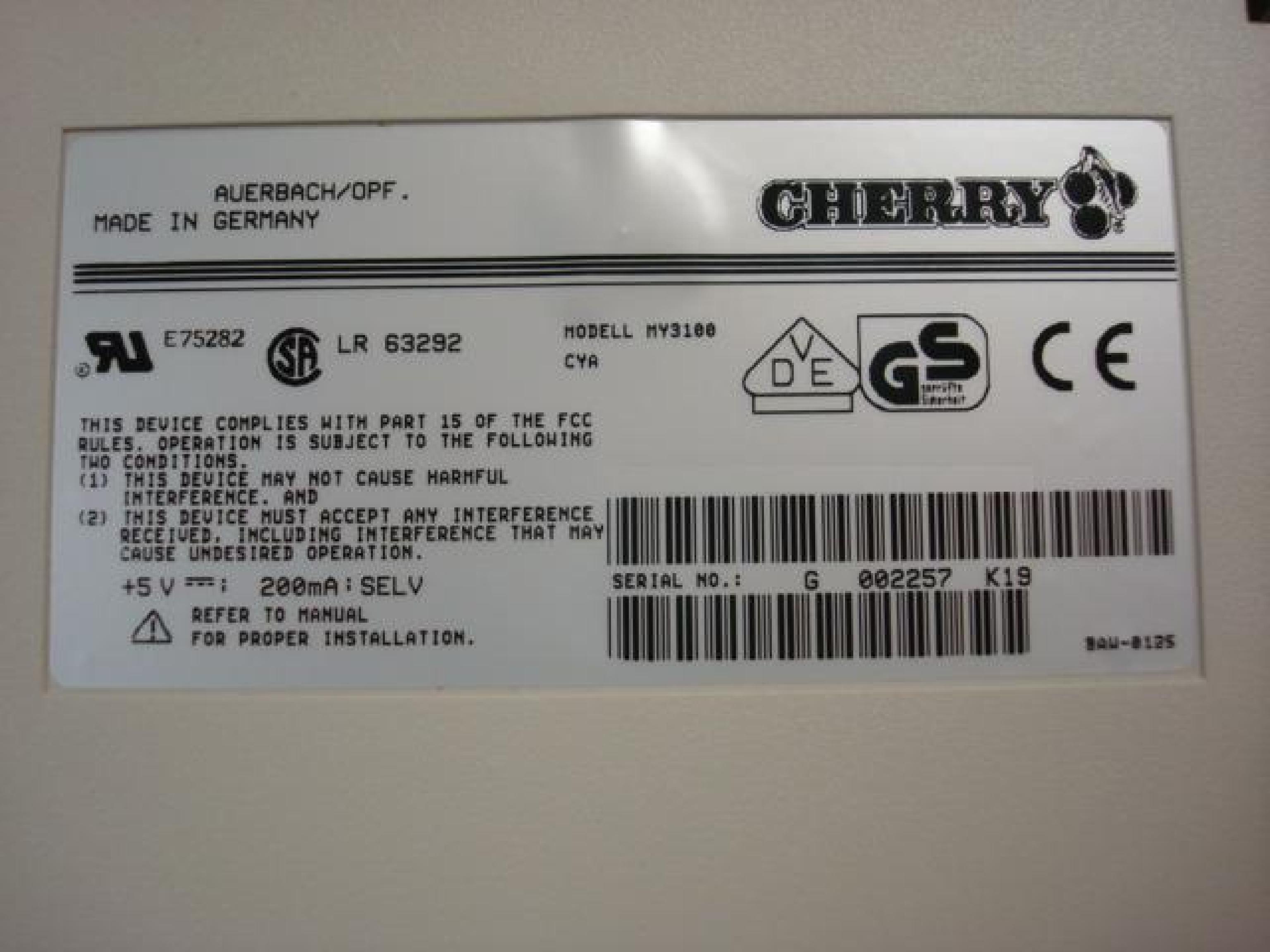 CHERRY MY3100 KEYBOARD WITH MAG SWIPE READER