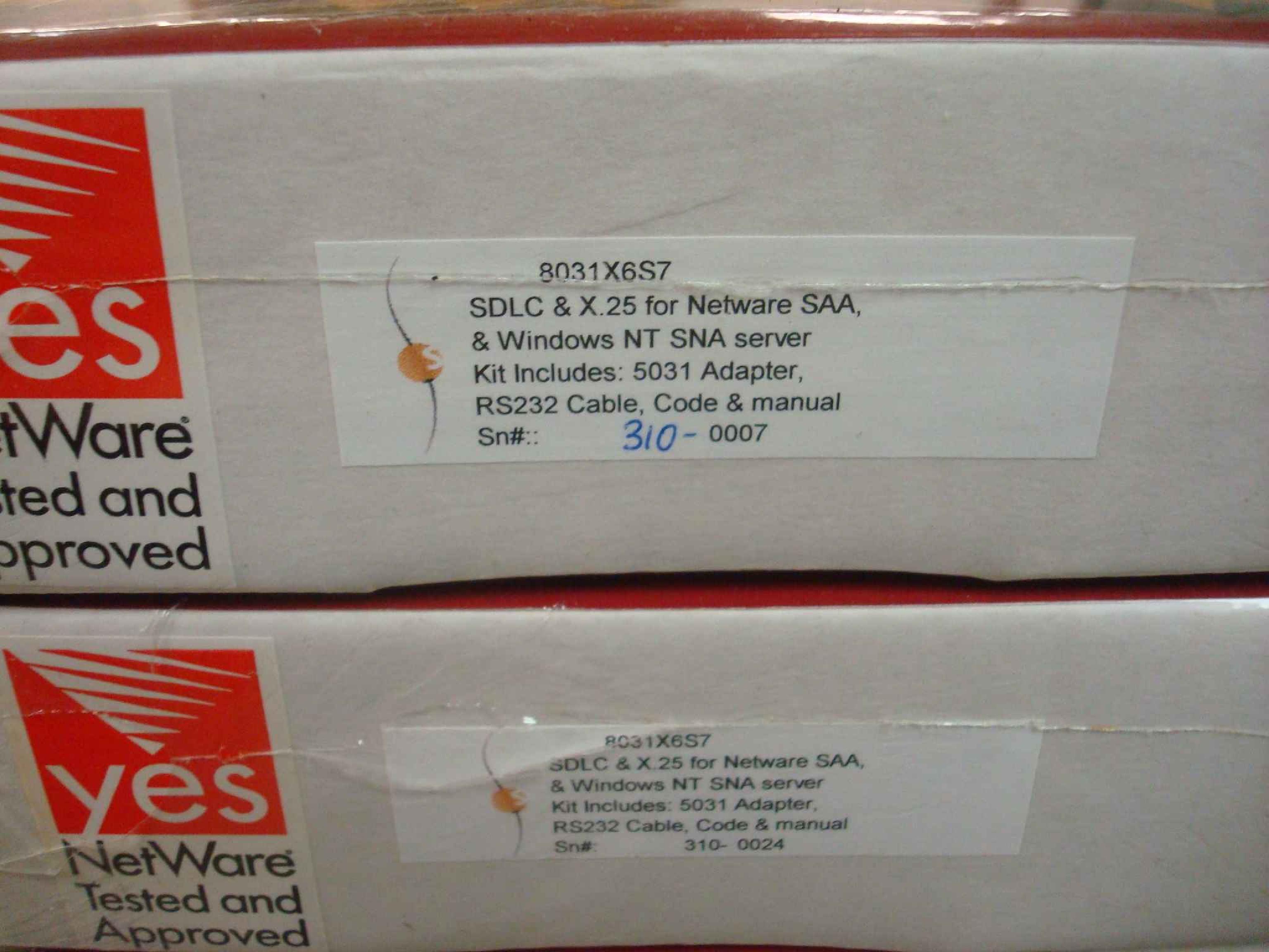 SANGOMA TECHNOLOGIES 8031X6S7 SDLC & X.25 FOR NETWARE SAA WINDOWS NT SNA SERVER 5031 ADAPTER RE232 CABLE CODE AND MANUAL