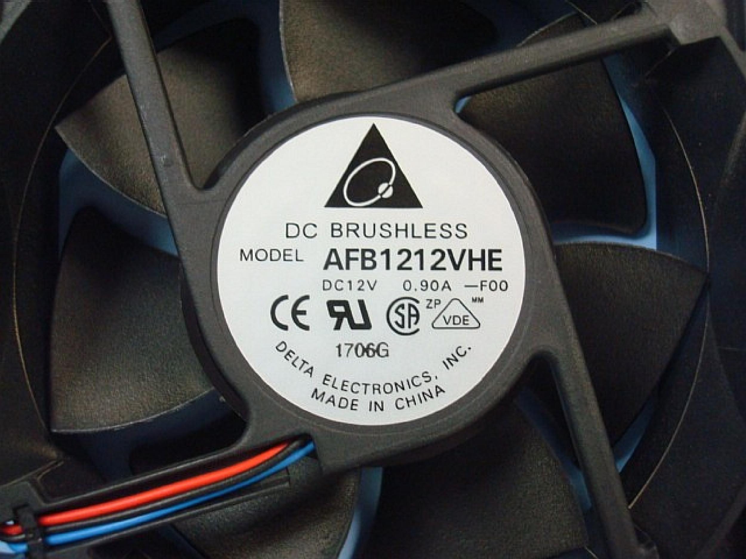 DELTA ELECTRONICS AFB1212VHE 120MM DC 12 VOLT 0.90 AMP FAN WITH GRILL