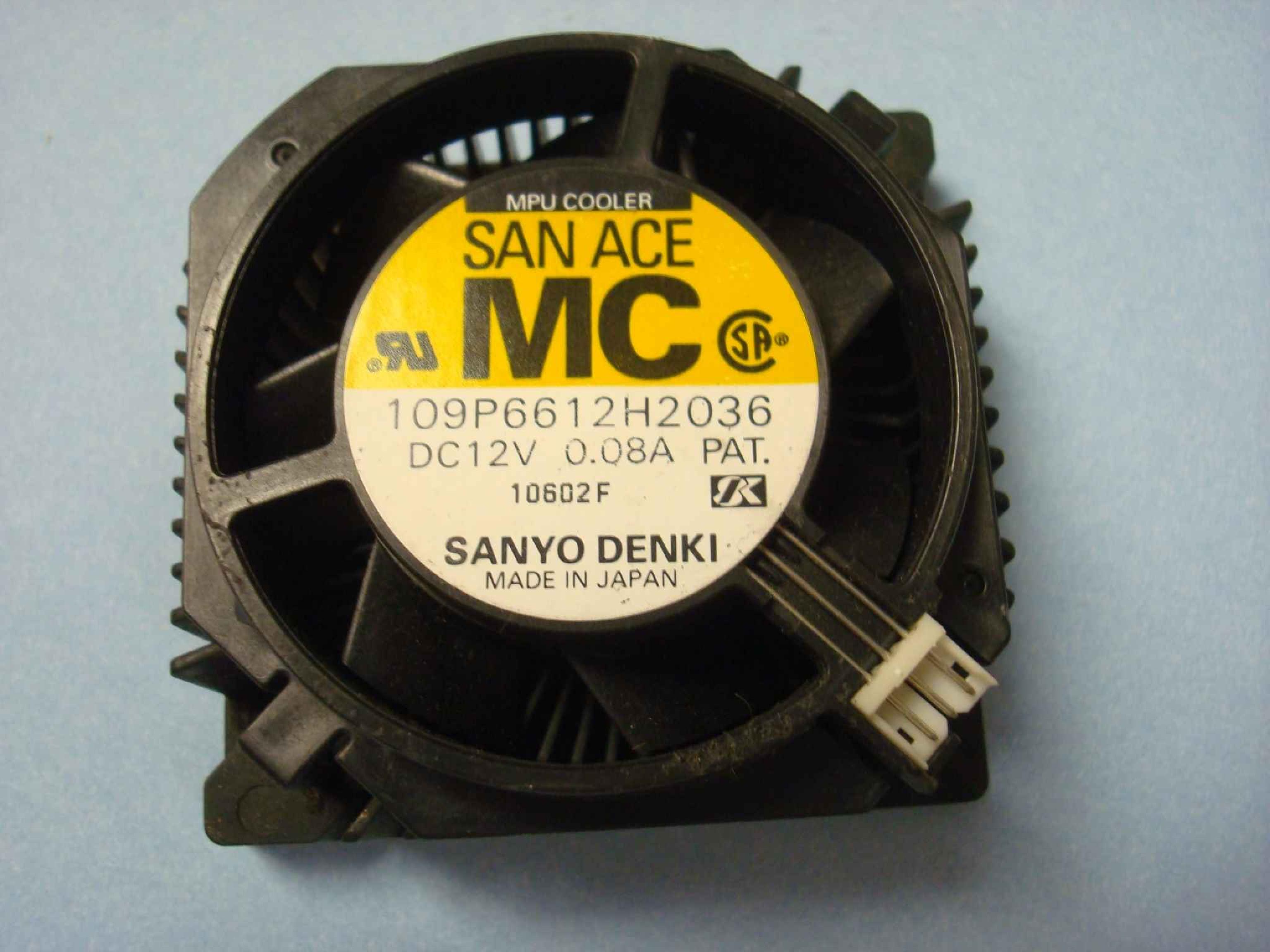 SANYO DENKI 109P6612H2036 3 WIRE PINS, DC 12V 65MM 2 9/16 INCHES