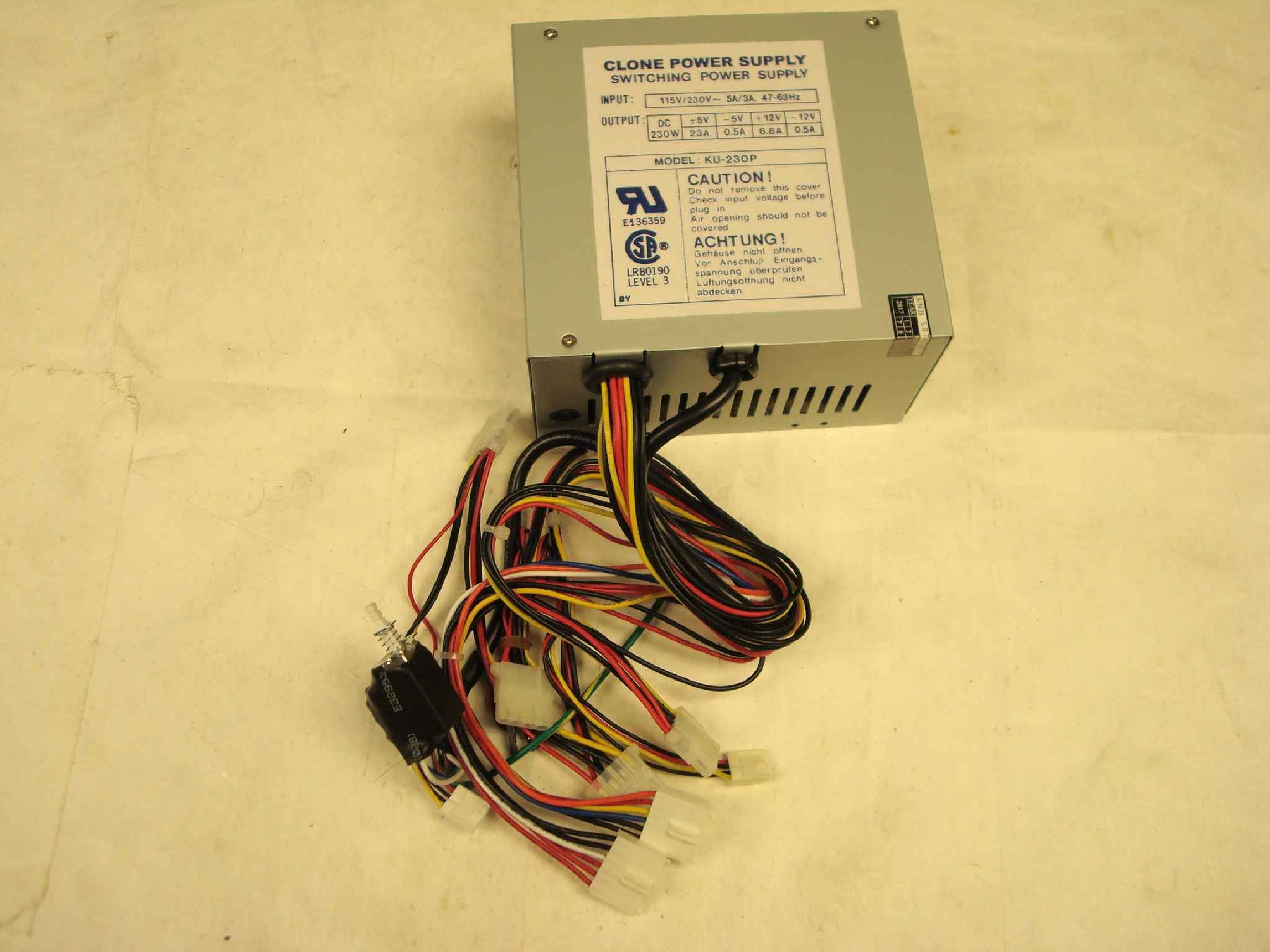 KINGSPAO KU-230P CLONE 230W AT POWER SUPPLY WITH REMOTE SWITCH