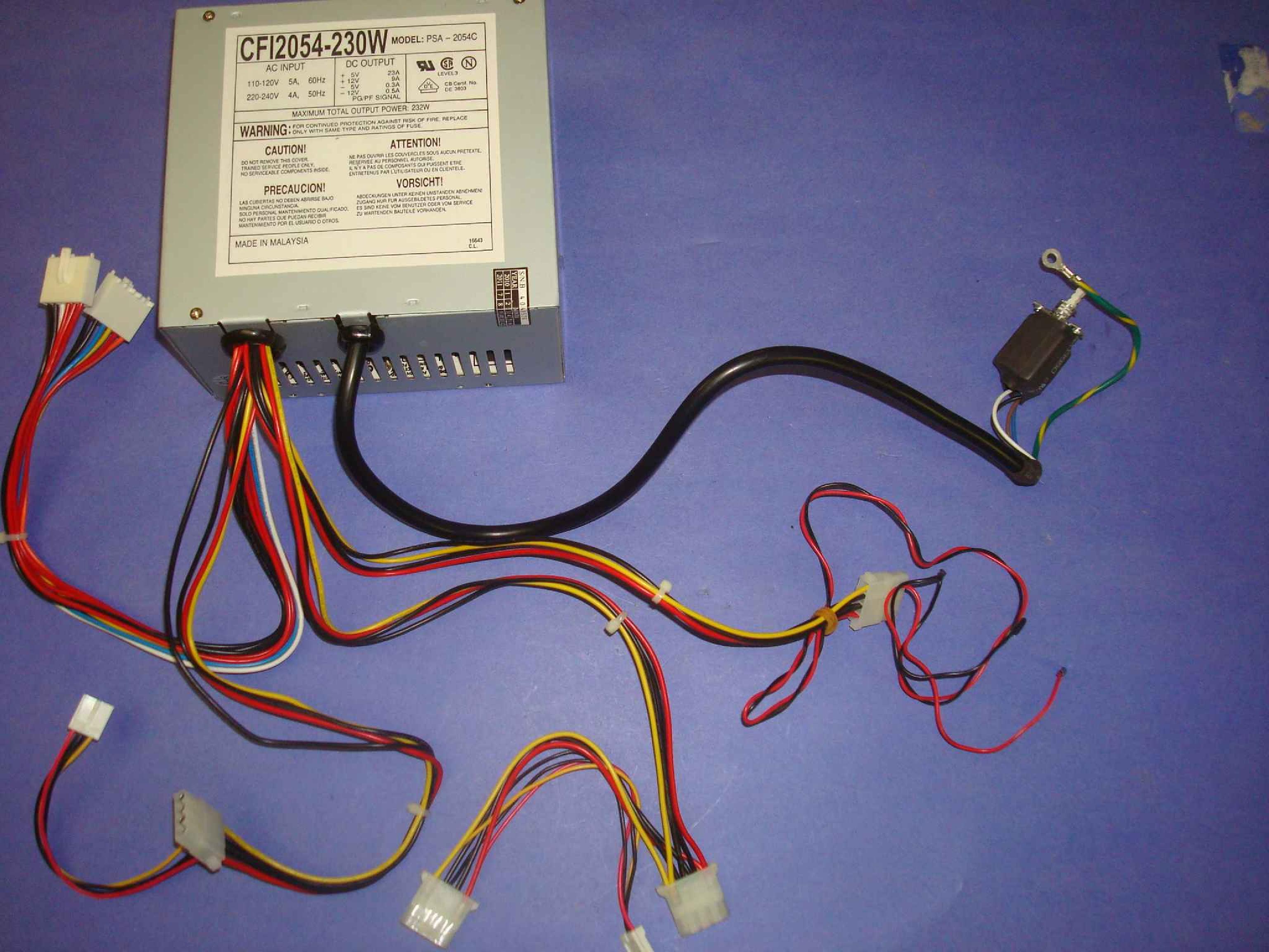 CFI CFI2054-C230W CLONE IN STOCK 232W AT POWER SUPPLY WITH SOLDERED SWITCH