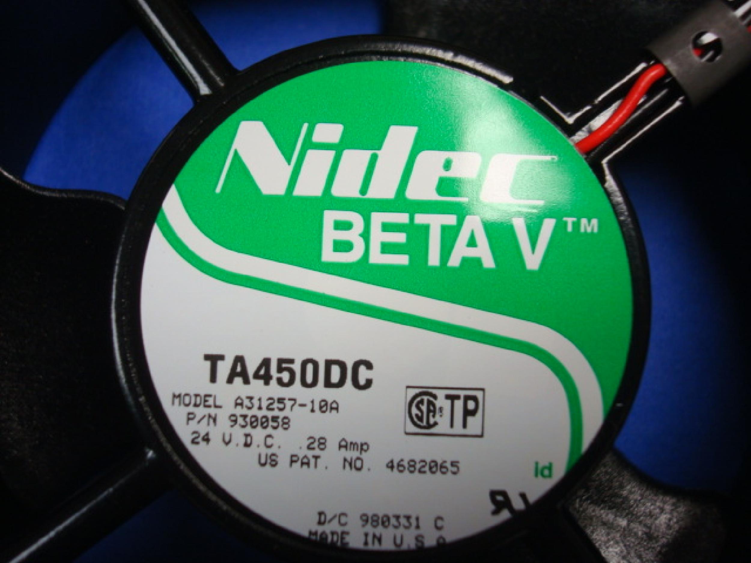 NIDEC A31257-10A FAN 4.7 INCHES X 4.7 INCHES X 1.5 24 V.D.C. 28 AMP 120MM X 120MM X 40MM