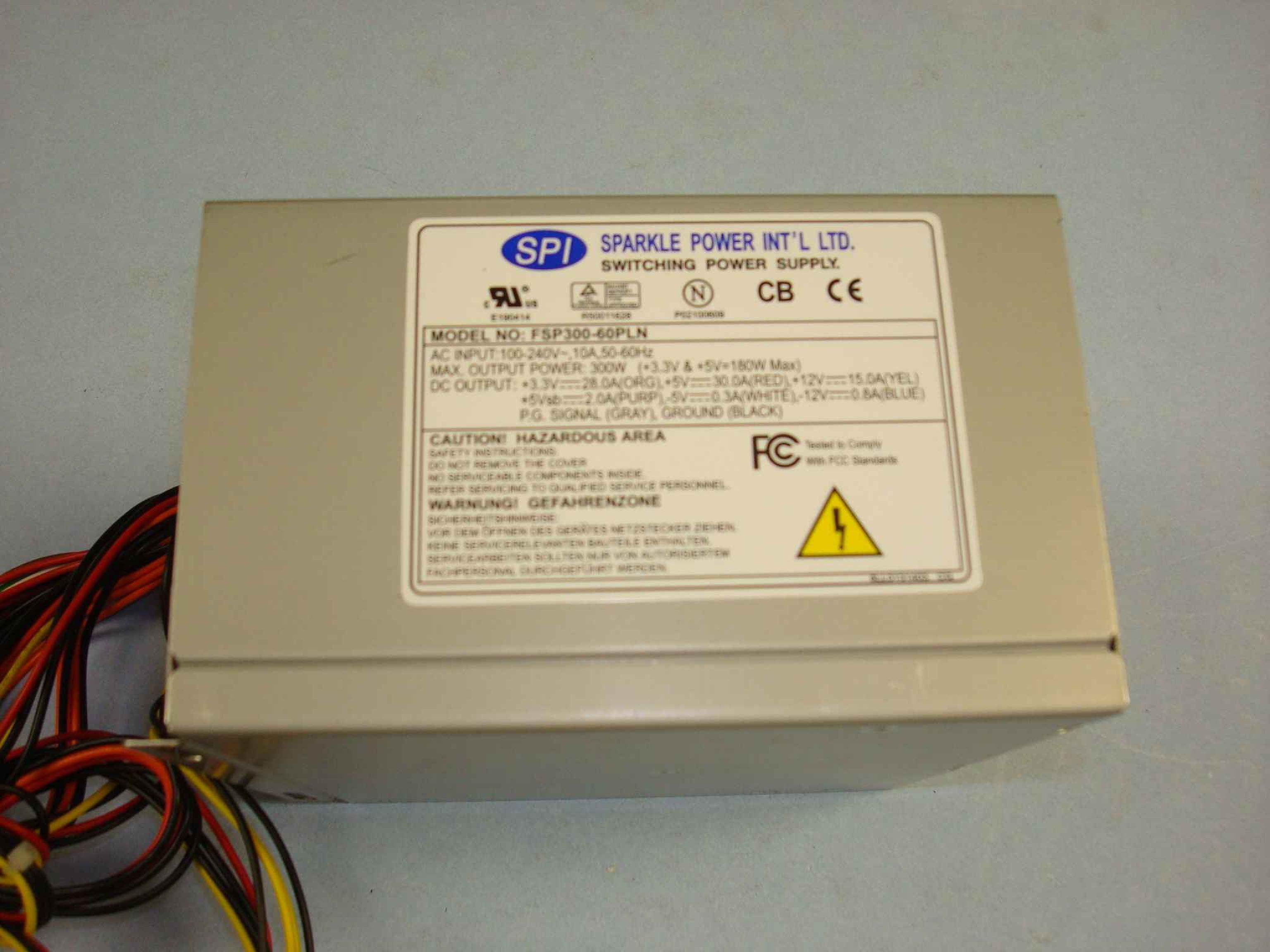 FSP GROUP / SPARKLE POWER INTL LTD / POWER MAN / YATE LOON / AOPEN / ACER 9PA3004202 300W 20PIN ATX POWER SUPPLY WITH P4 CONNECTOR