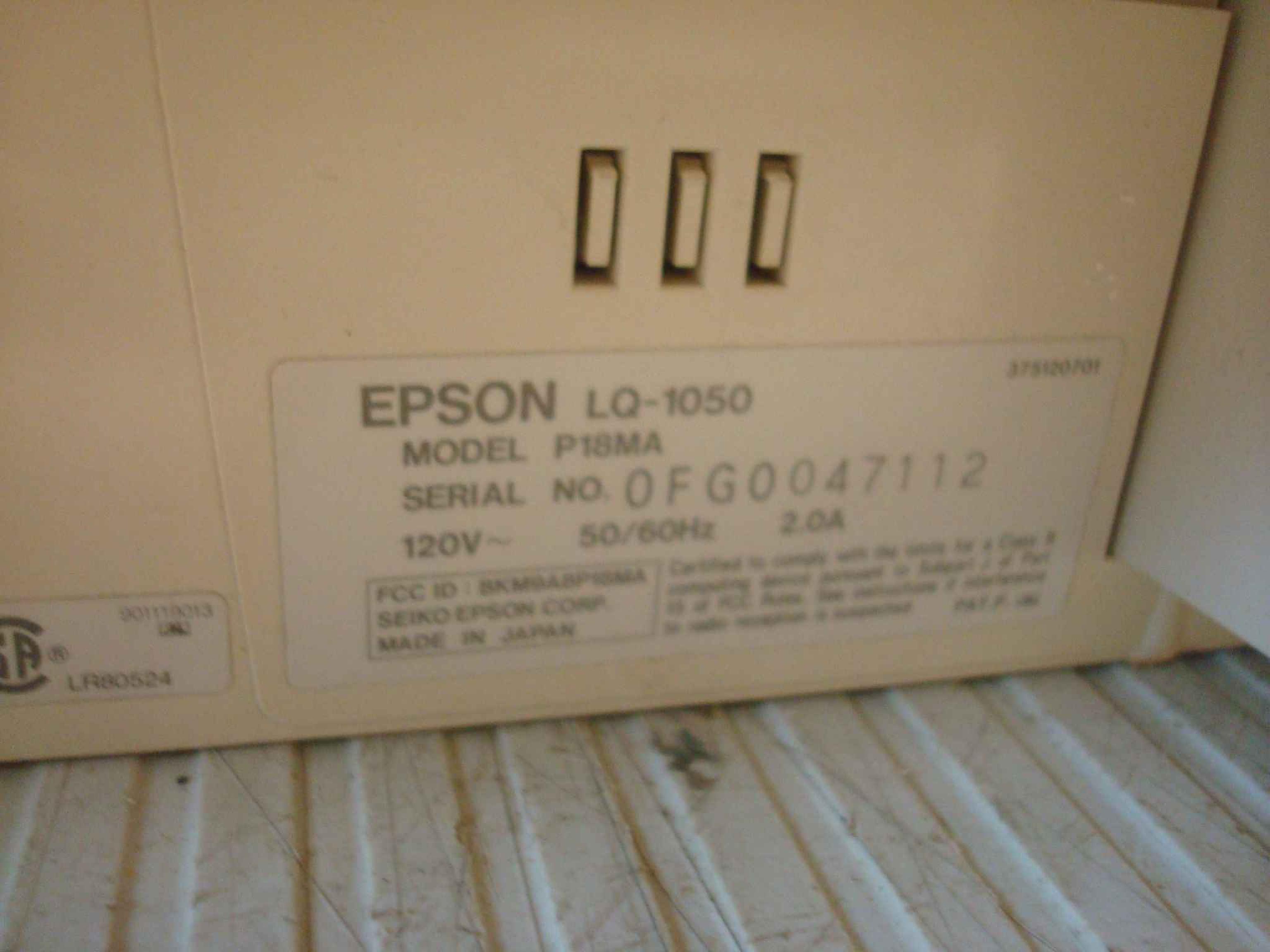 EPSON LQ-1050 TESTED 2016, LQ-1050 DOT MATRIX PRINTER