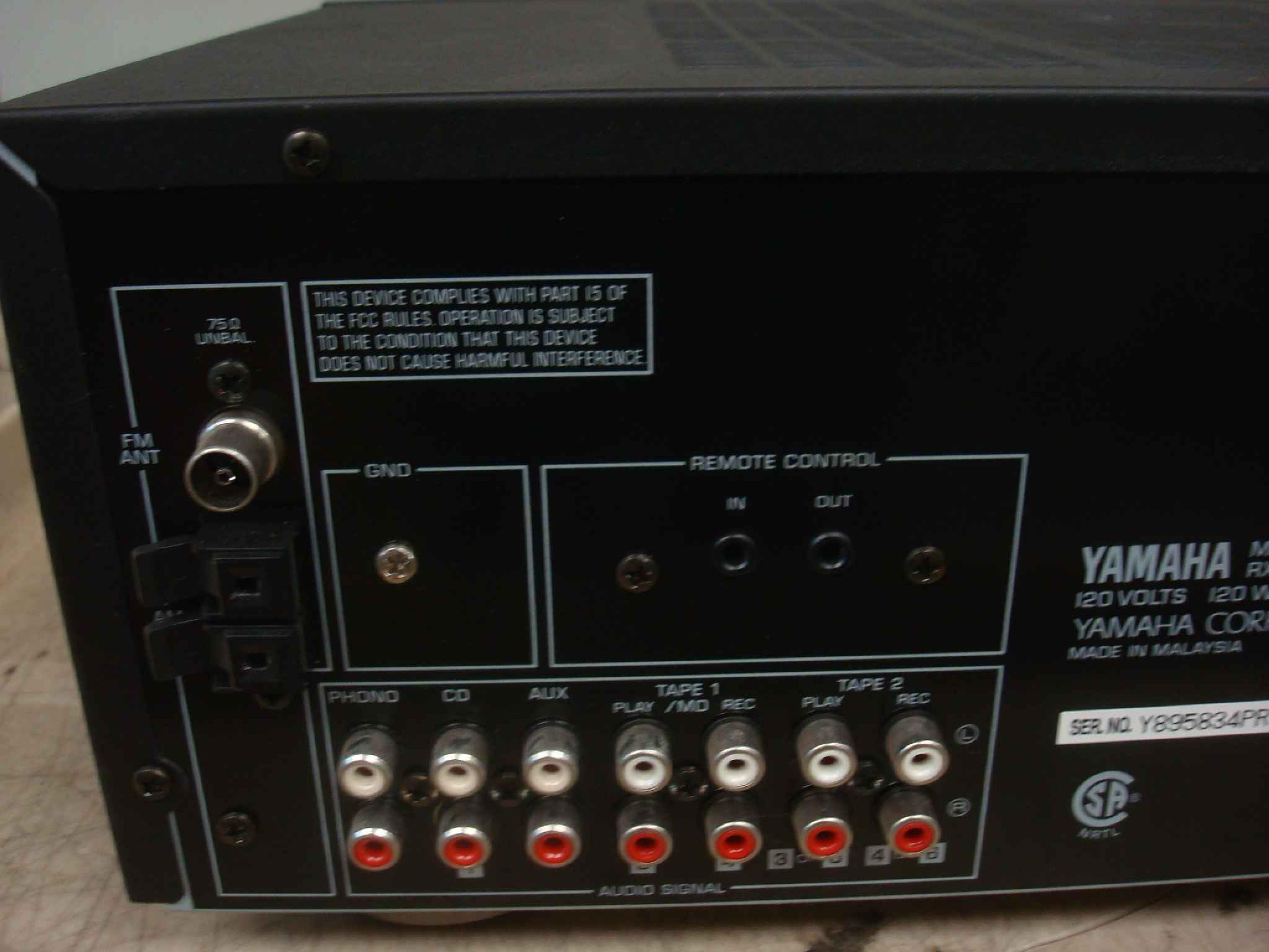 YAMAHA RX-396 NATURAL SOUND STEREO RECEIVER RX-396