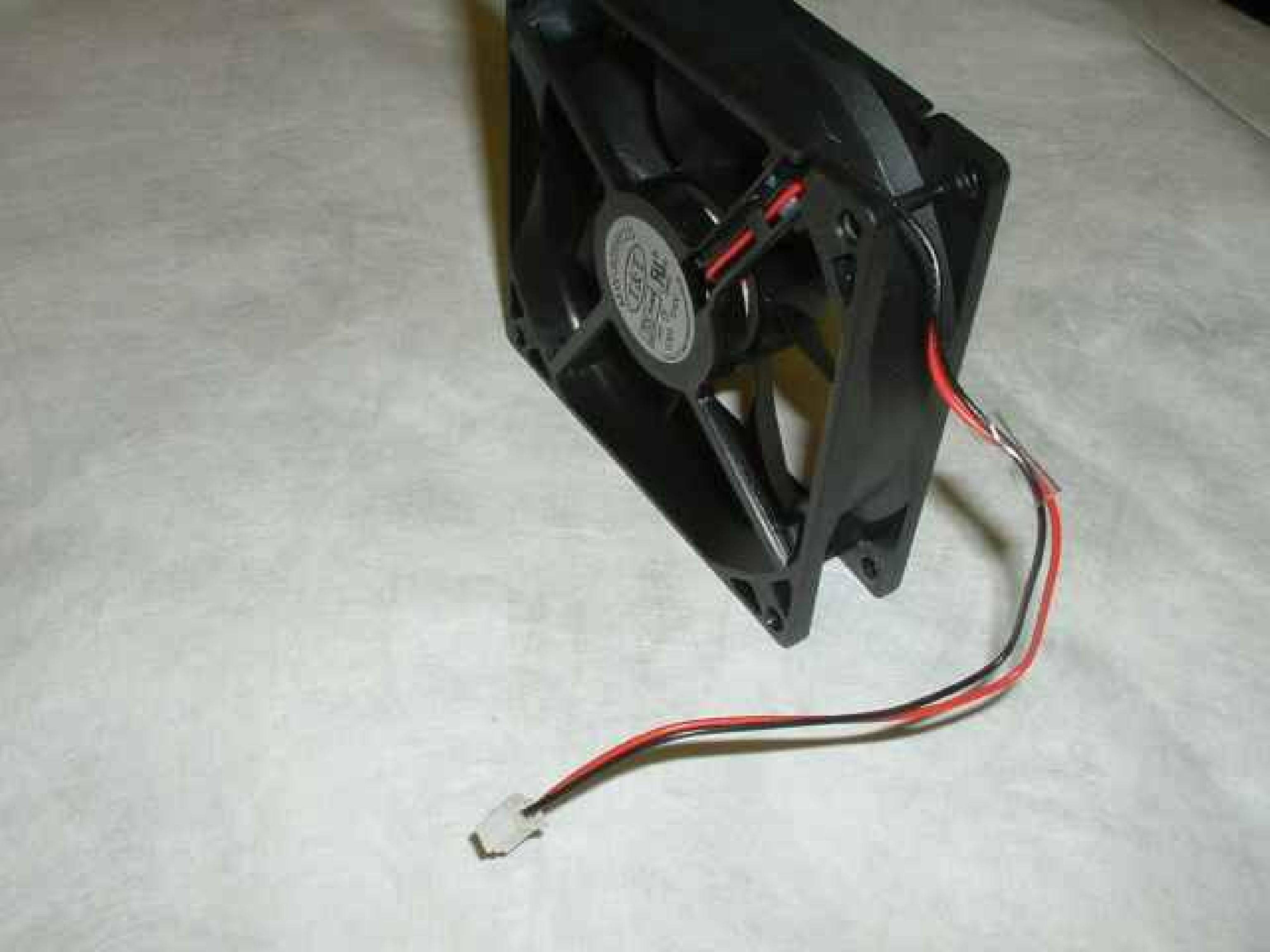 T&T MW-925H12S FAN 12V 0.32A 92MM BY 25MM, 3 3/4 BY 1 INCH, 6.5 INCH 2 WIRE CABLE WITH CONNECTOR PULLED FROM POWER SUPPLY