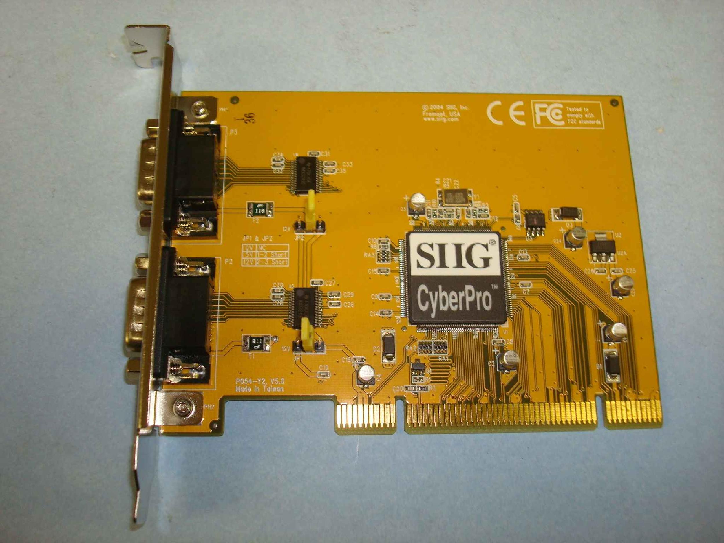 SIIG SIIG CYBERPRO DUAL 9 PIN SERIAL PORT PCI CARD 0 VOLT 5 VOLT AND 12 VOLT