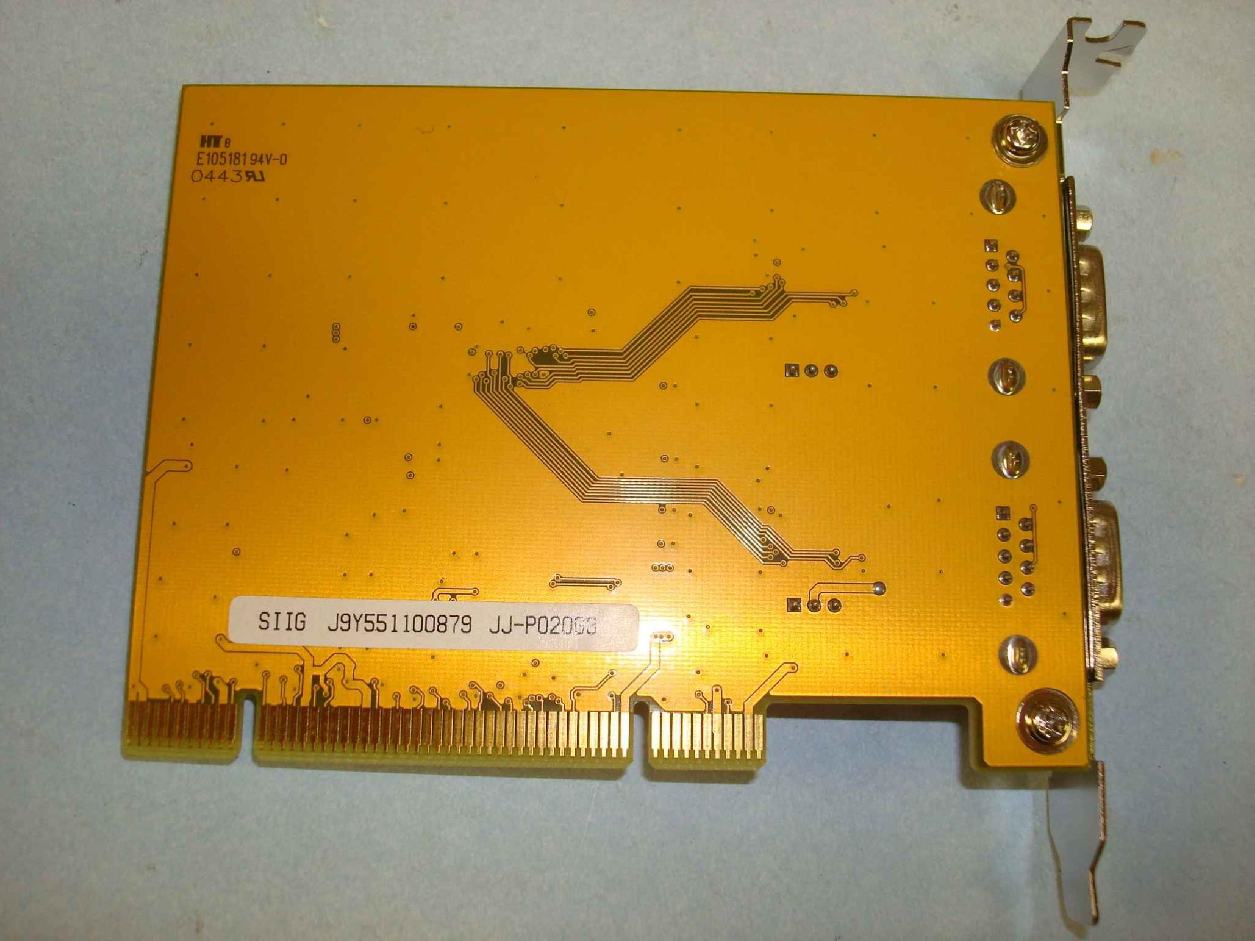 SIIG SIIG CYBERPRO DUAL 9 PIN SERIAL PORT PCI CARD 0 VOLT 5 VOLT AND 12 VOLT