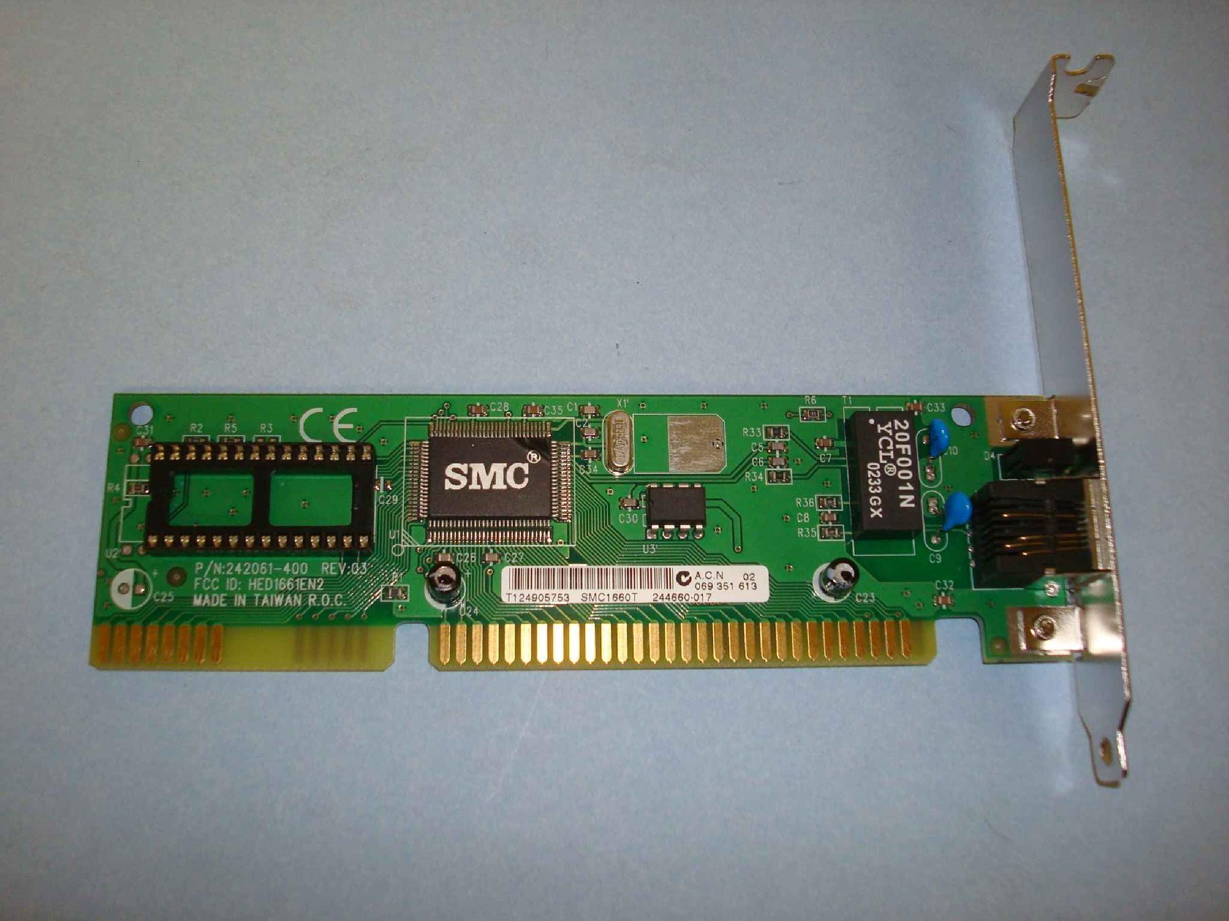 SMC / STANDARD MICROSYSTEMS CORPORATION 99-000423-004 ETHER16 10BASET NE2000 ISA PNP OR NON-PNP COMPATIBLE