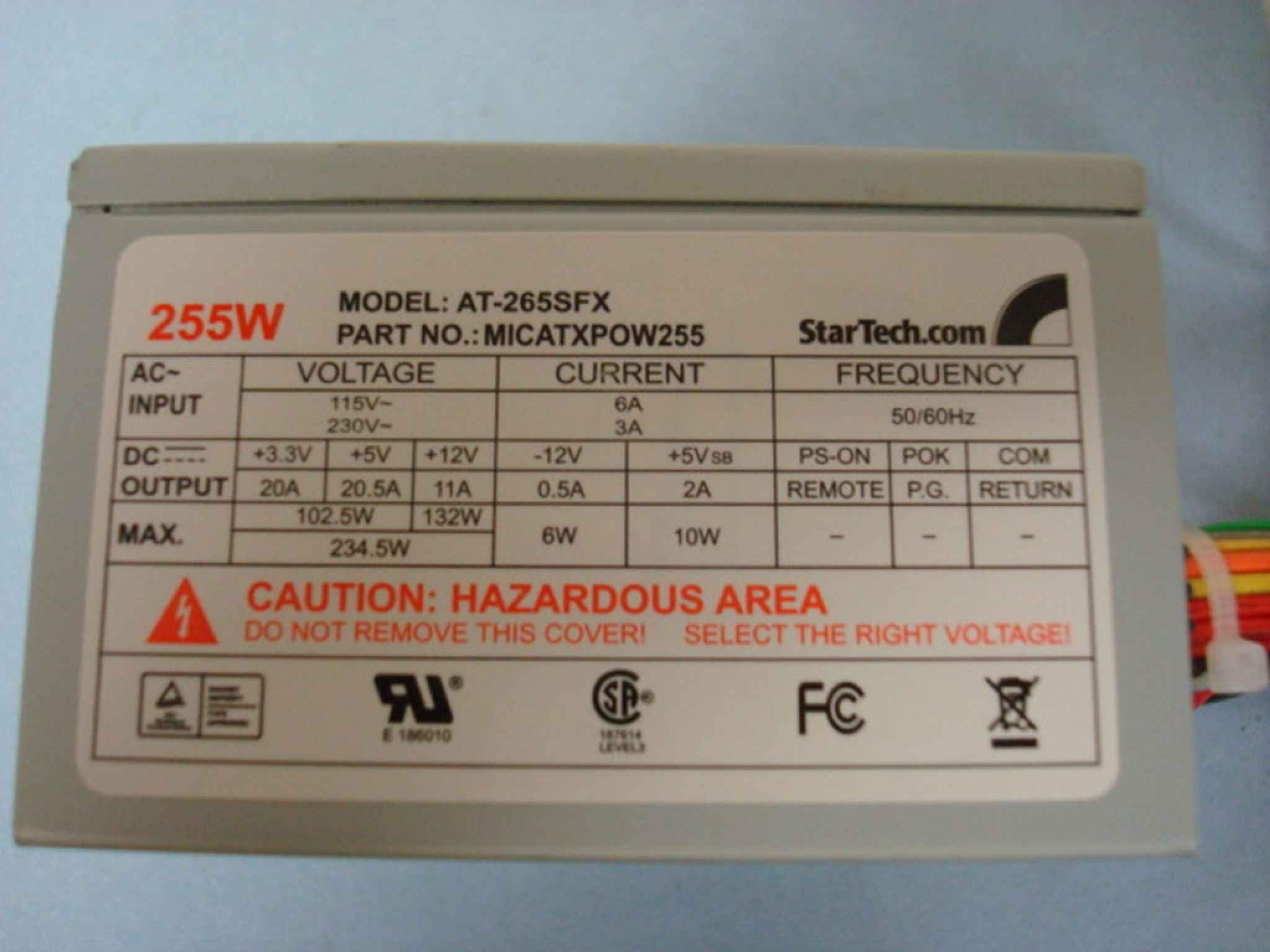 STARTECH AT-265SFX CLONE MICRO ATX POWER SUPPLY