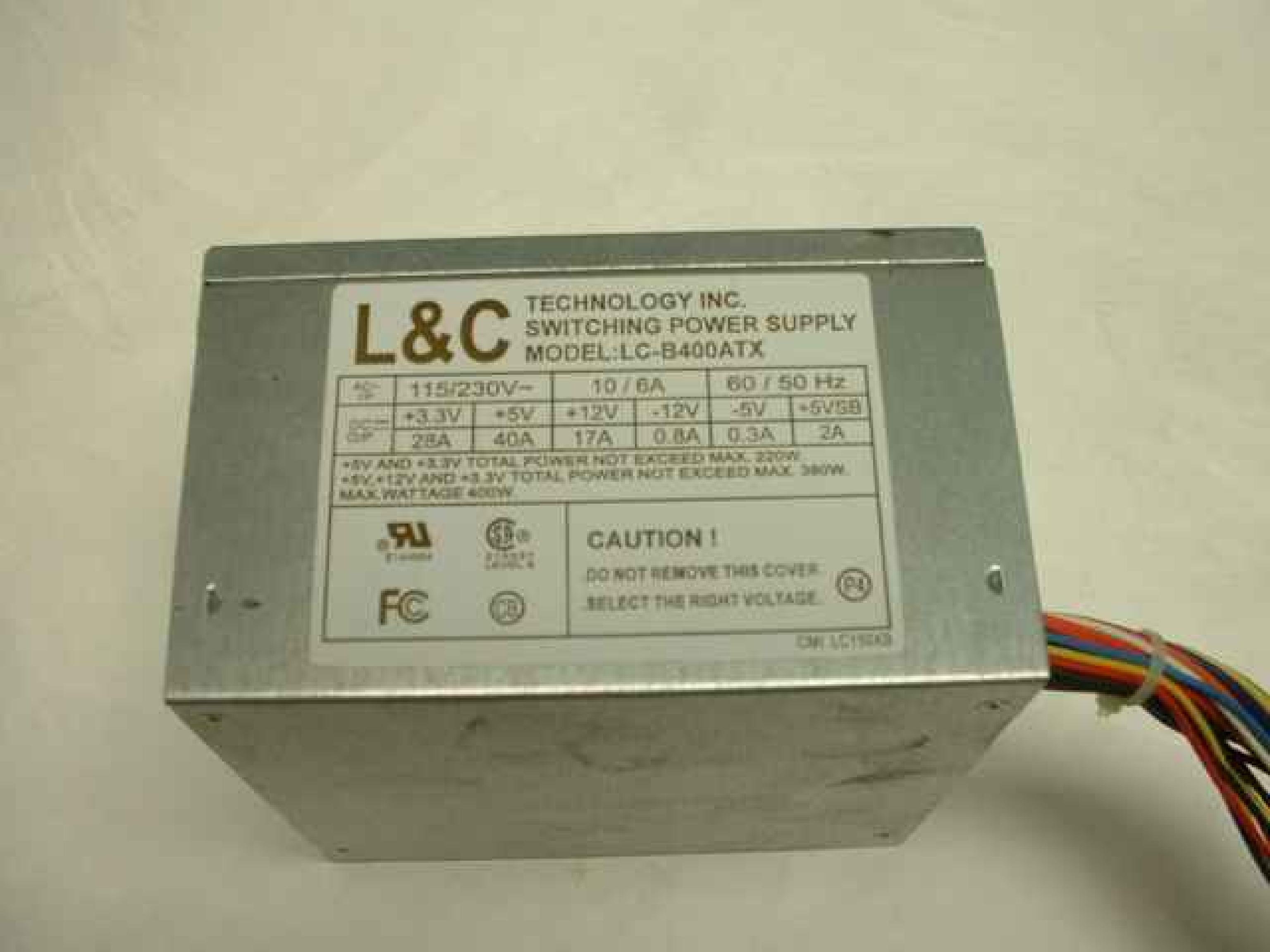 L & C TECHNOLOGY LC-B400ATX COMPATIBLE IN STOCK, 400 WATT ATX POWER SUPPLY